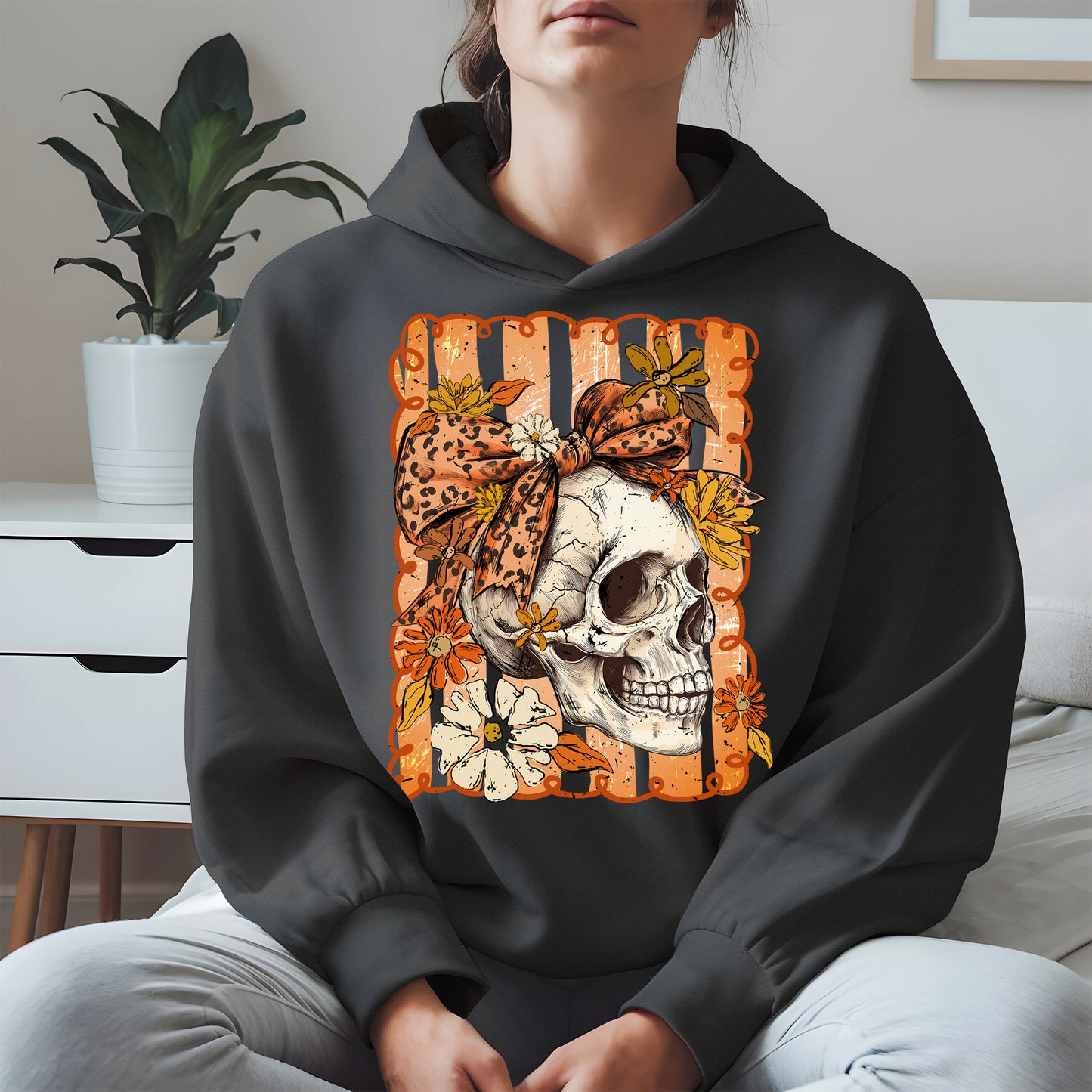 Skull Fall Bow halloween shirt