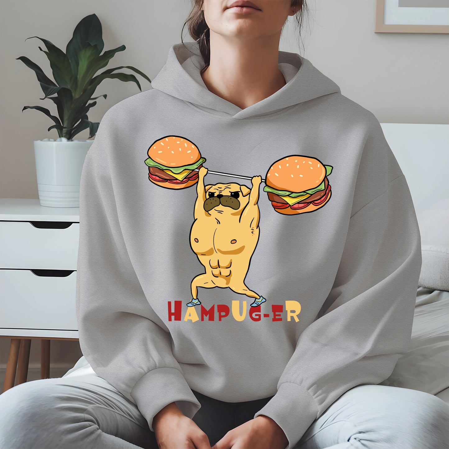 Hampug-er Funny Pug Burger Gym Shirt