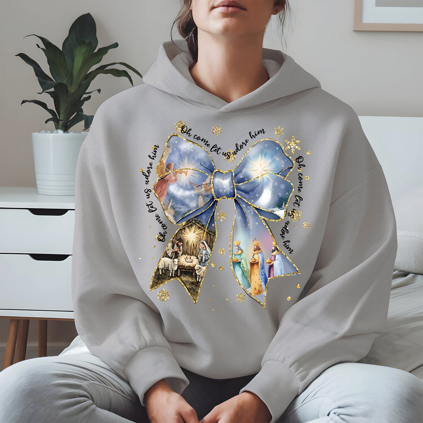 Oh Come Let Us Adore Him Nativity Christmas Shirt