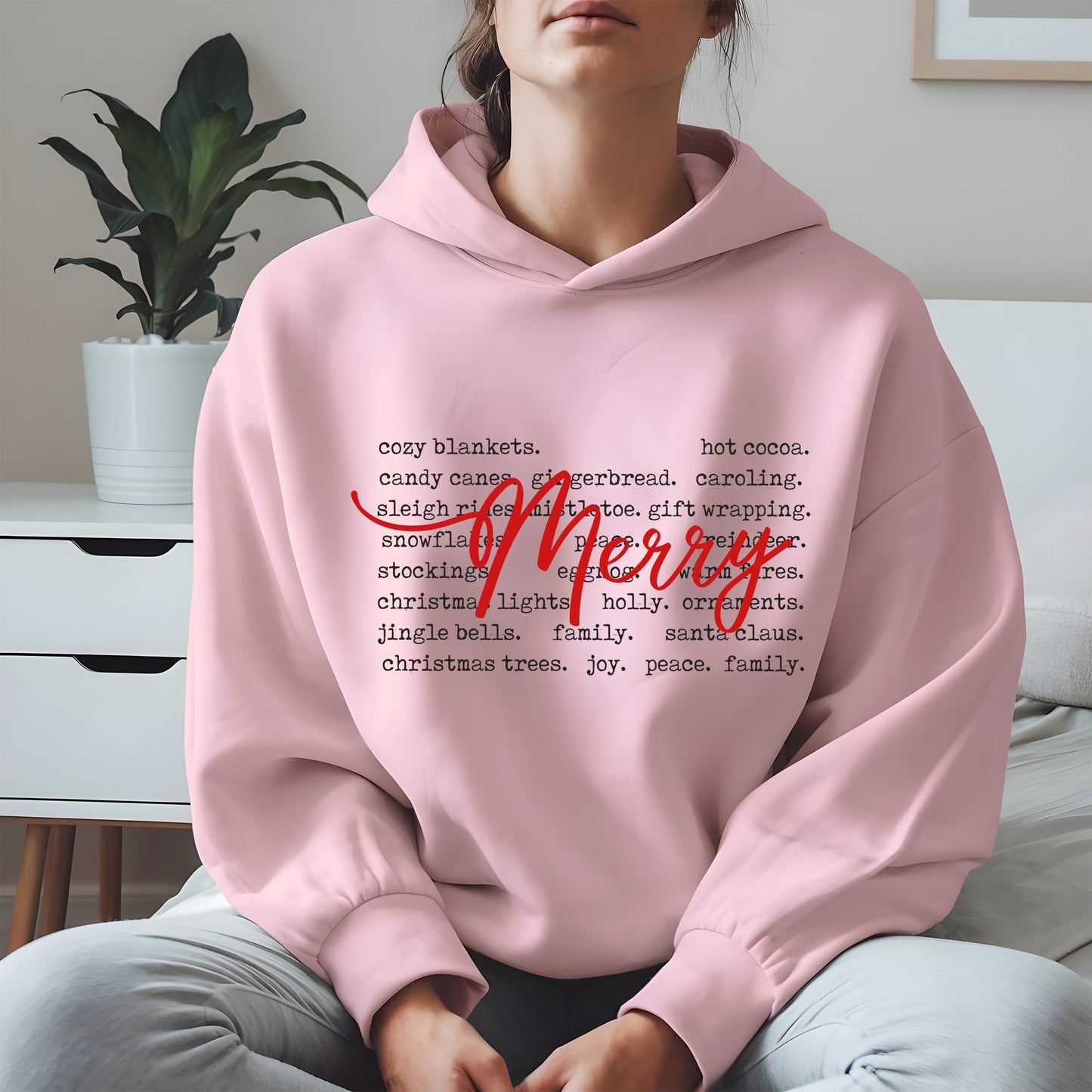Merry Christmas Typography Shirt Hoodie