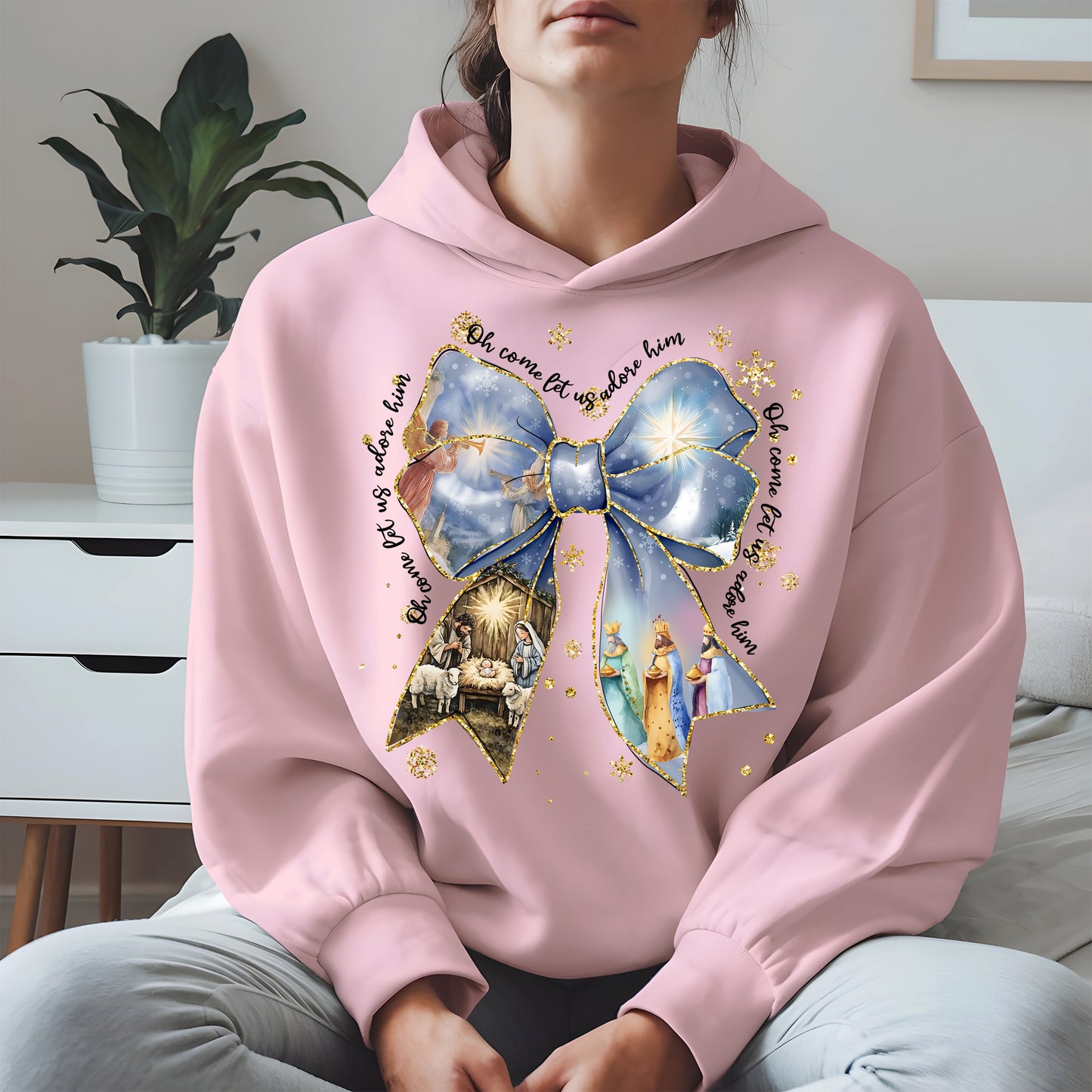 Oh Come Let Us Adore Him Nativity Christmas Shirt