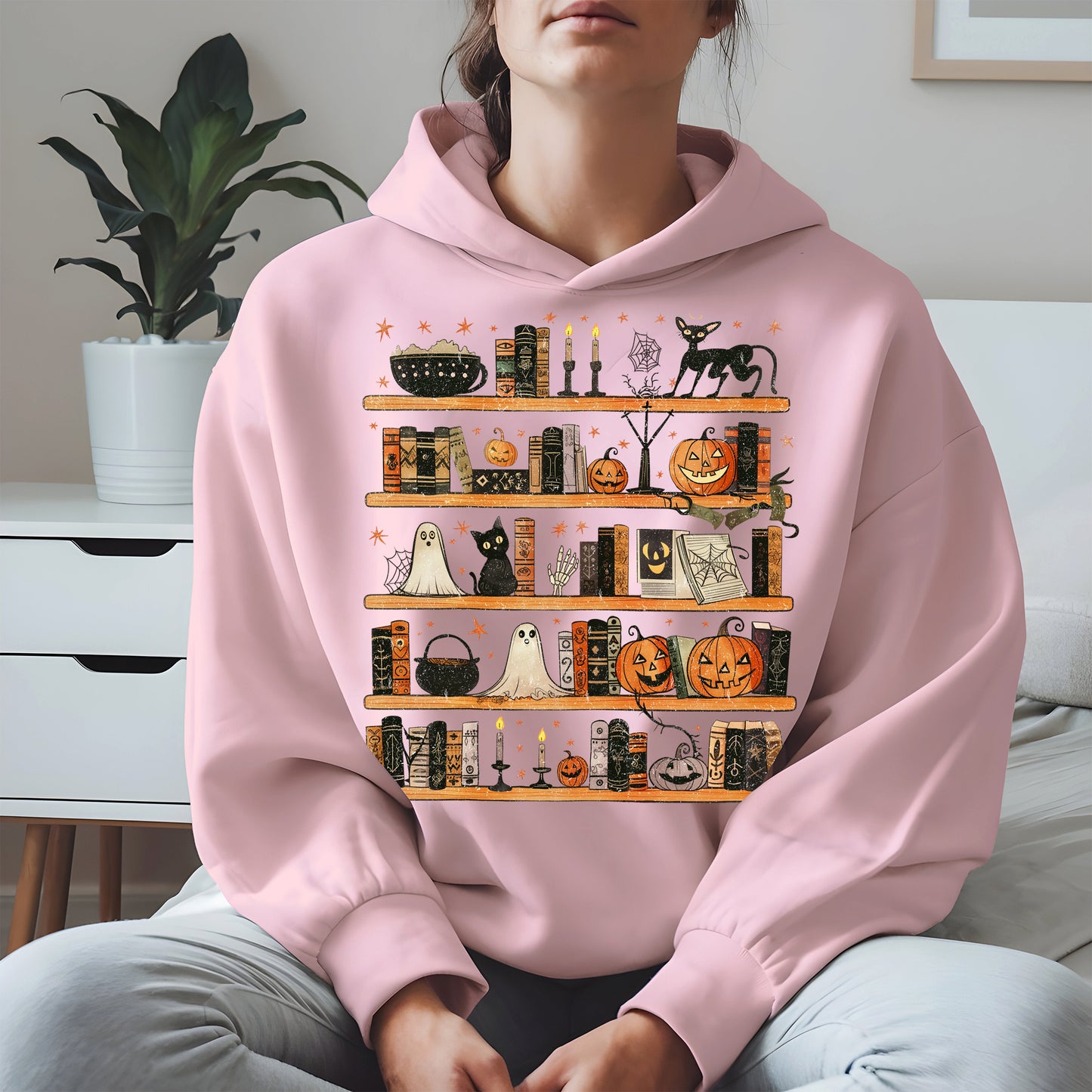 Haunted Bookshelf Halloween Shirt
