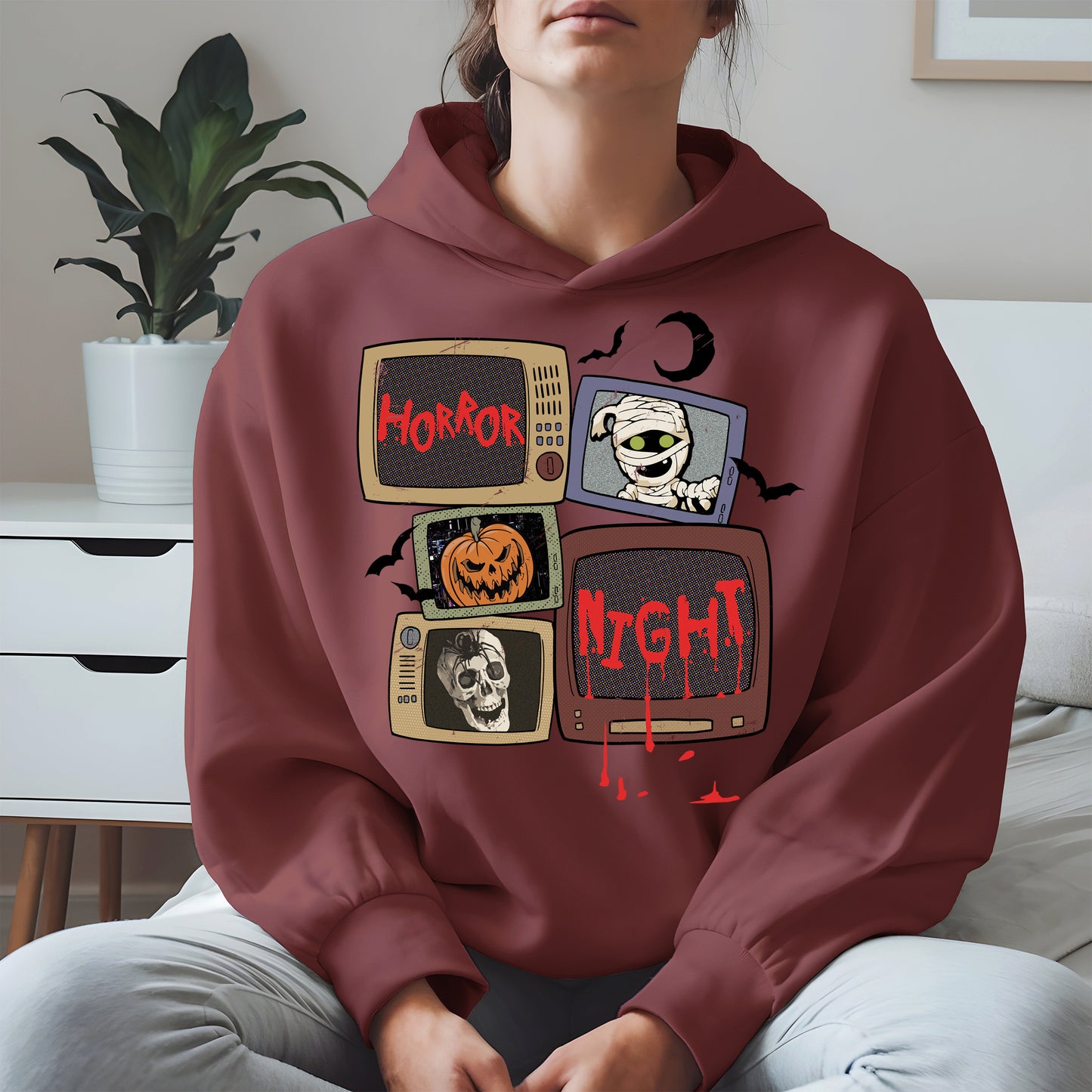 Horror Night Retro TV Halloween Shirt