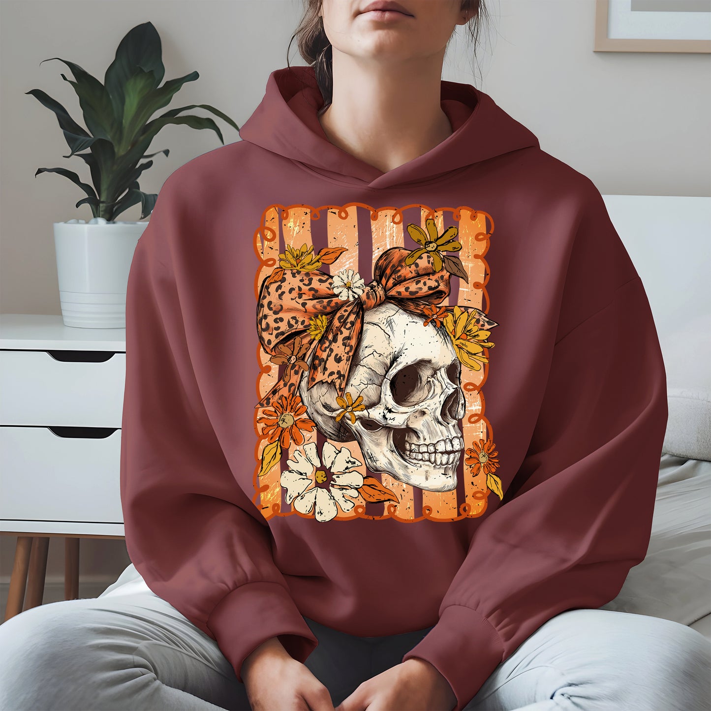 Skull Fall Bow halloween shirt
