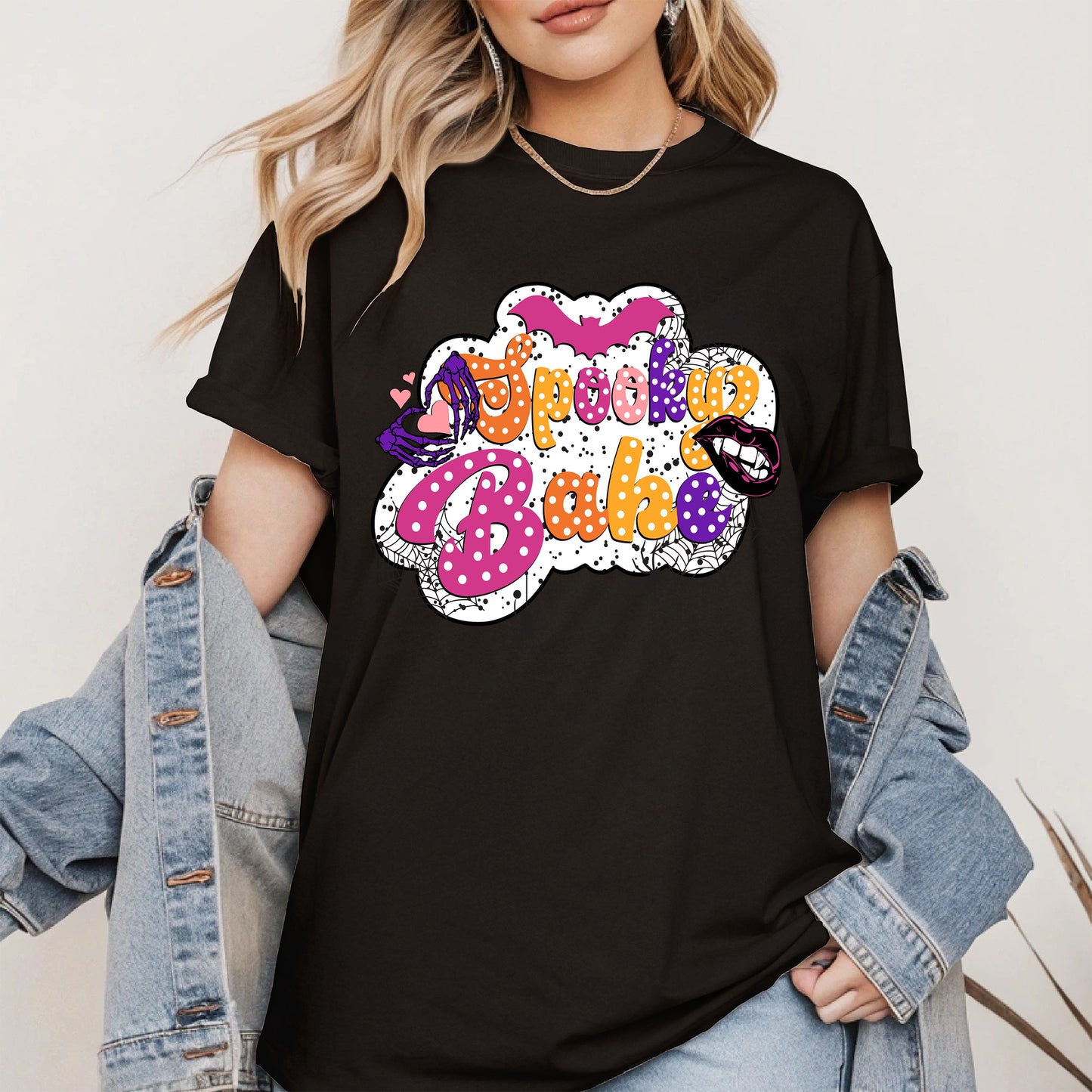 Spooky Babe Halloween Shirt Cute Gothic Retro Tee