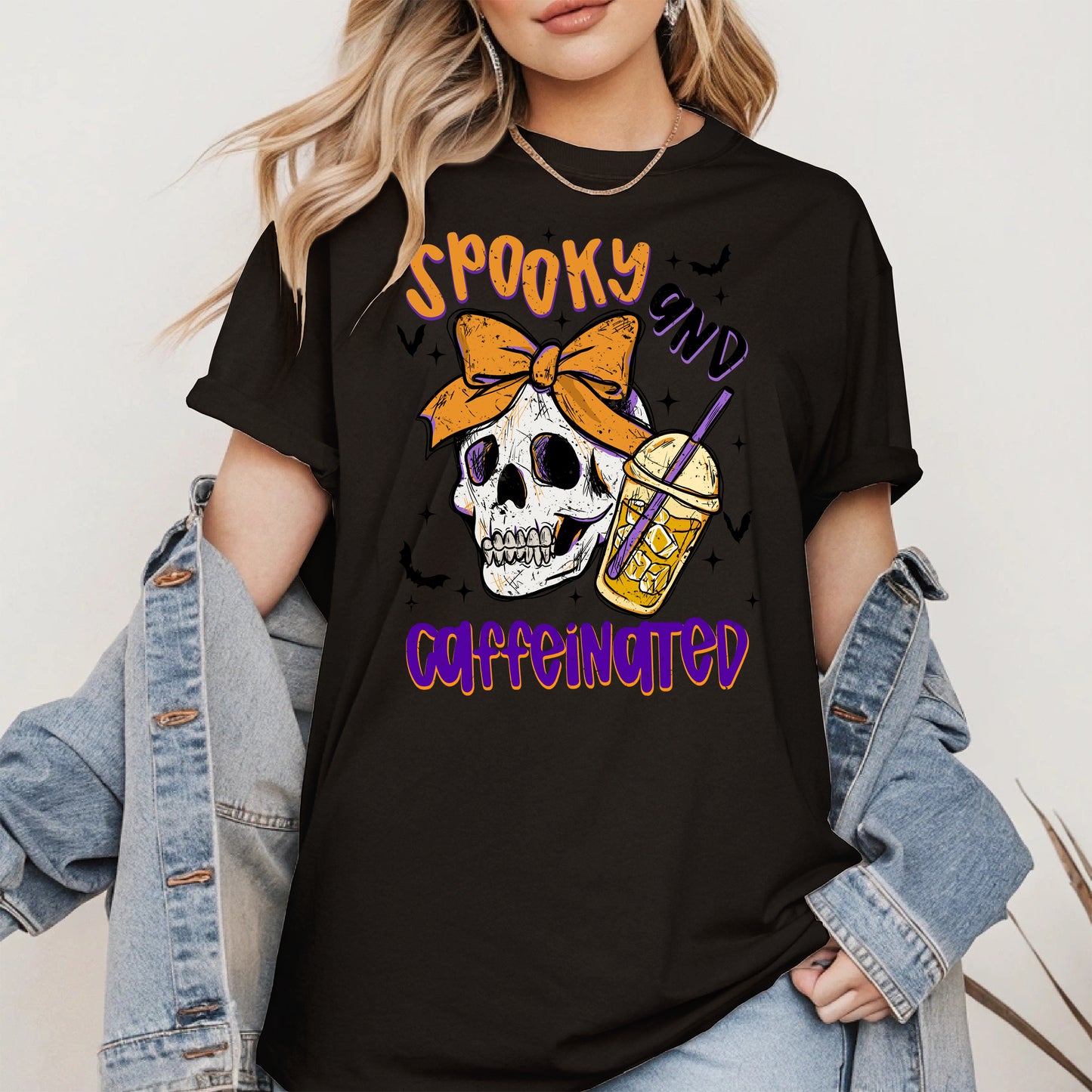 Spooky and Caffeinated halloween shirt
