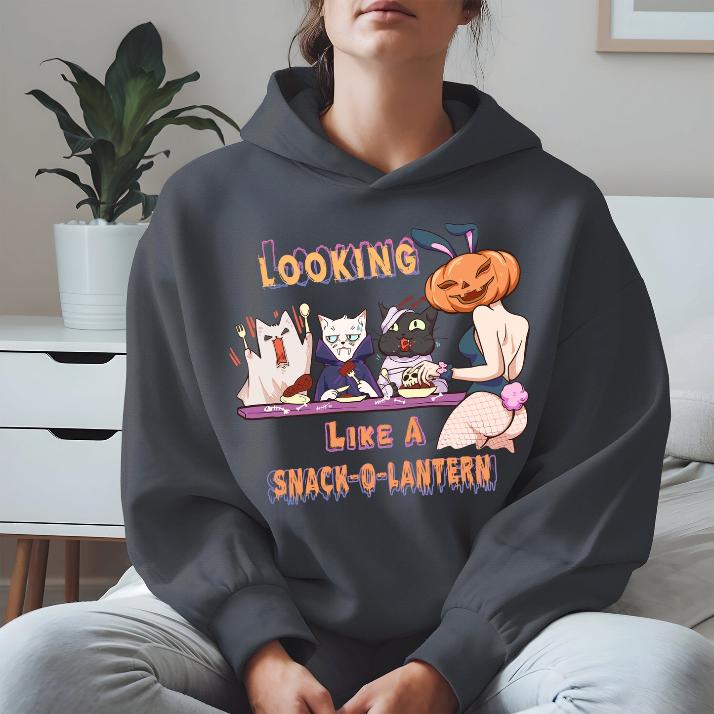 Snack-O-Lantern Halloween Cat Tee