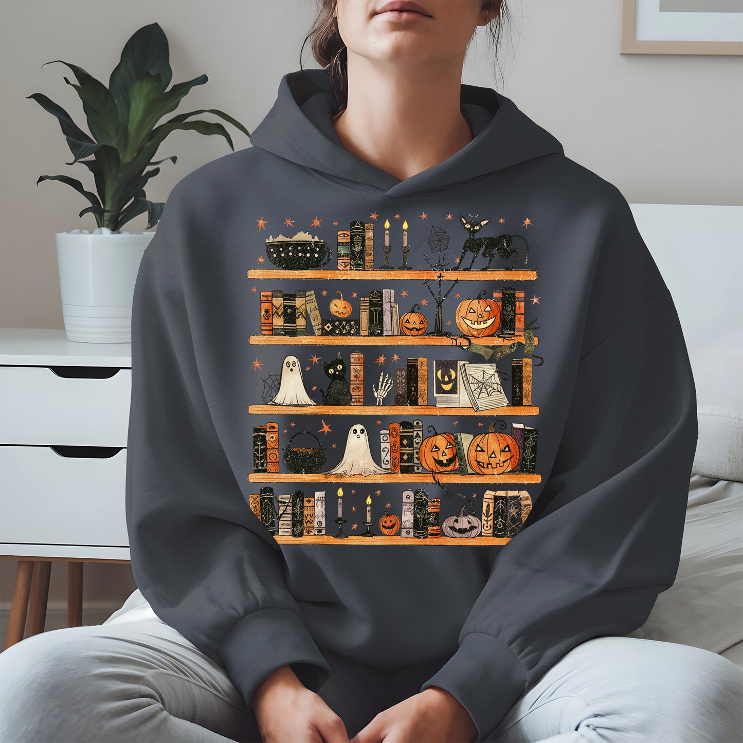 Haunted Bookshelf Halloween Shirt