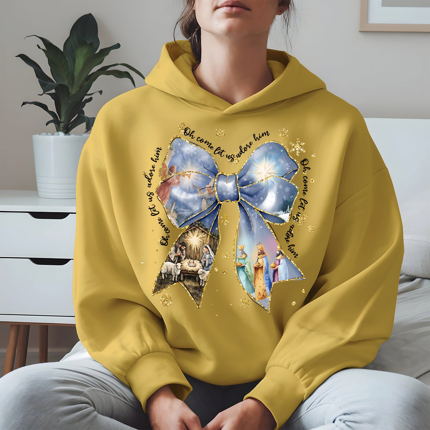 Oh Come Let Us Adore Him Nativity Christmas Shirt