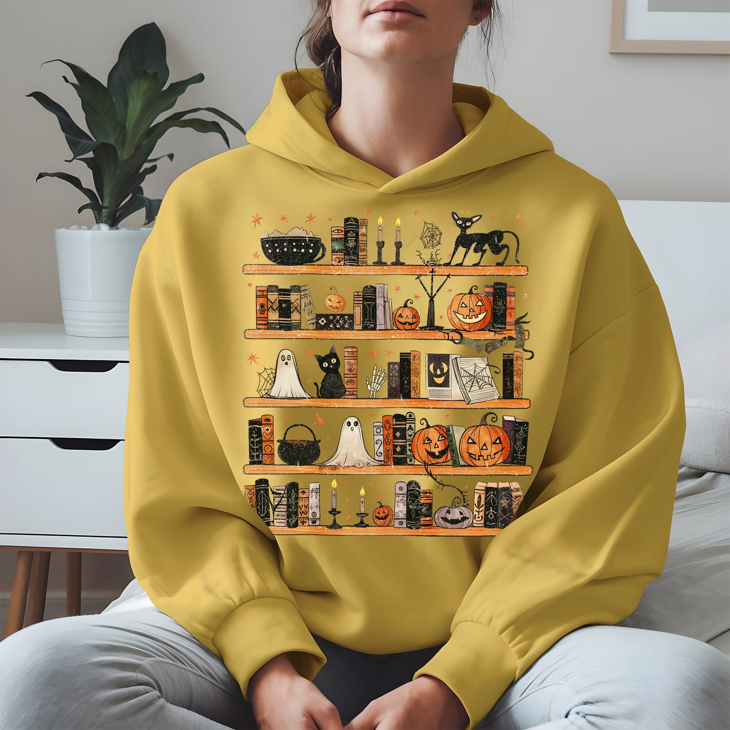 Haunted Bookshelf Halloween Shirt