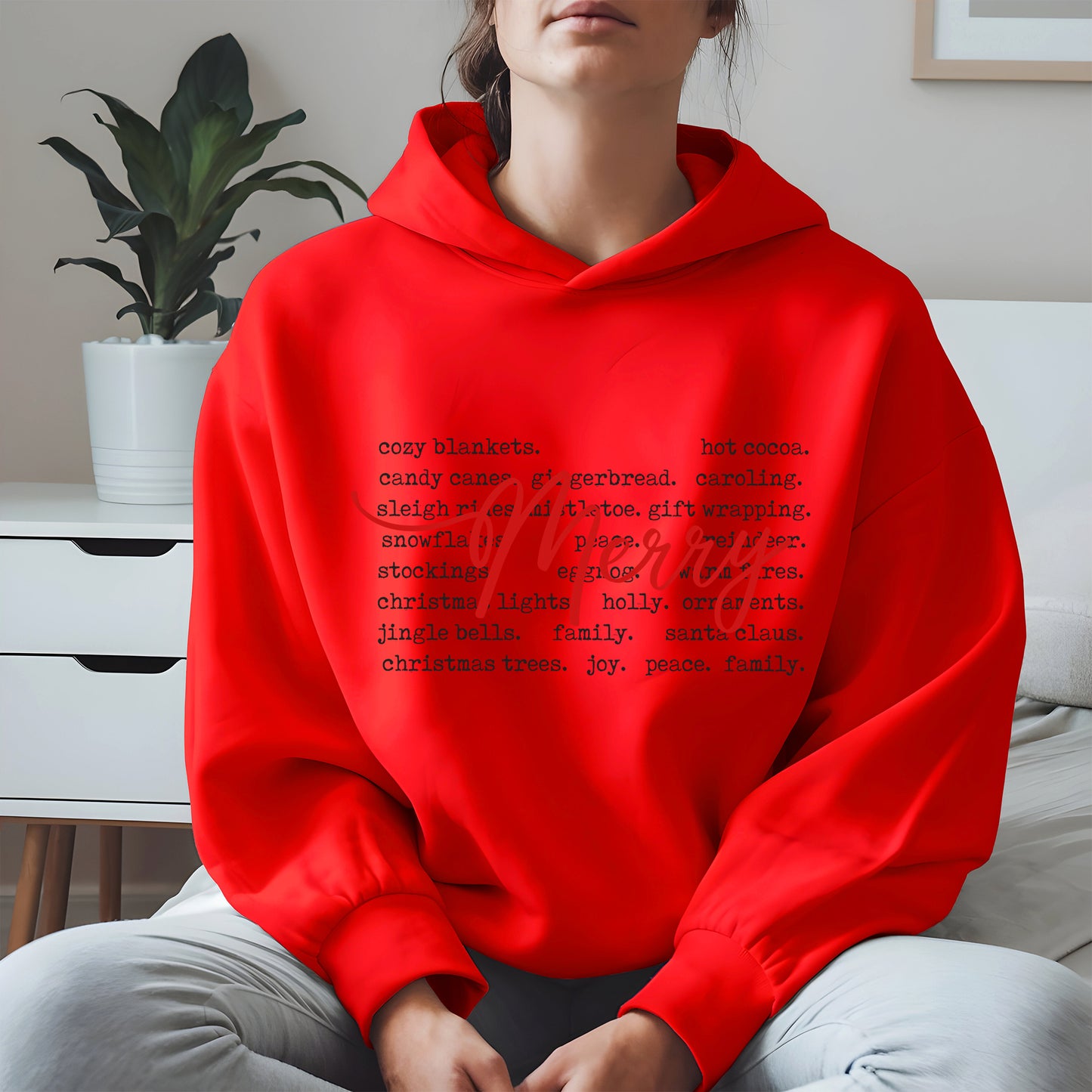 Merry Christmas Typography Shirt Hoodie