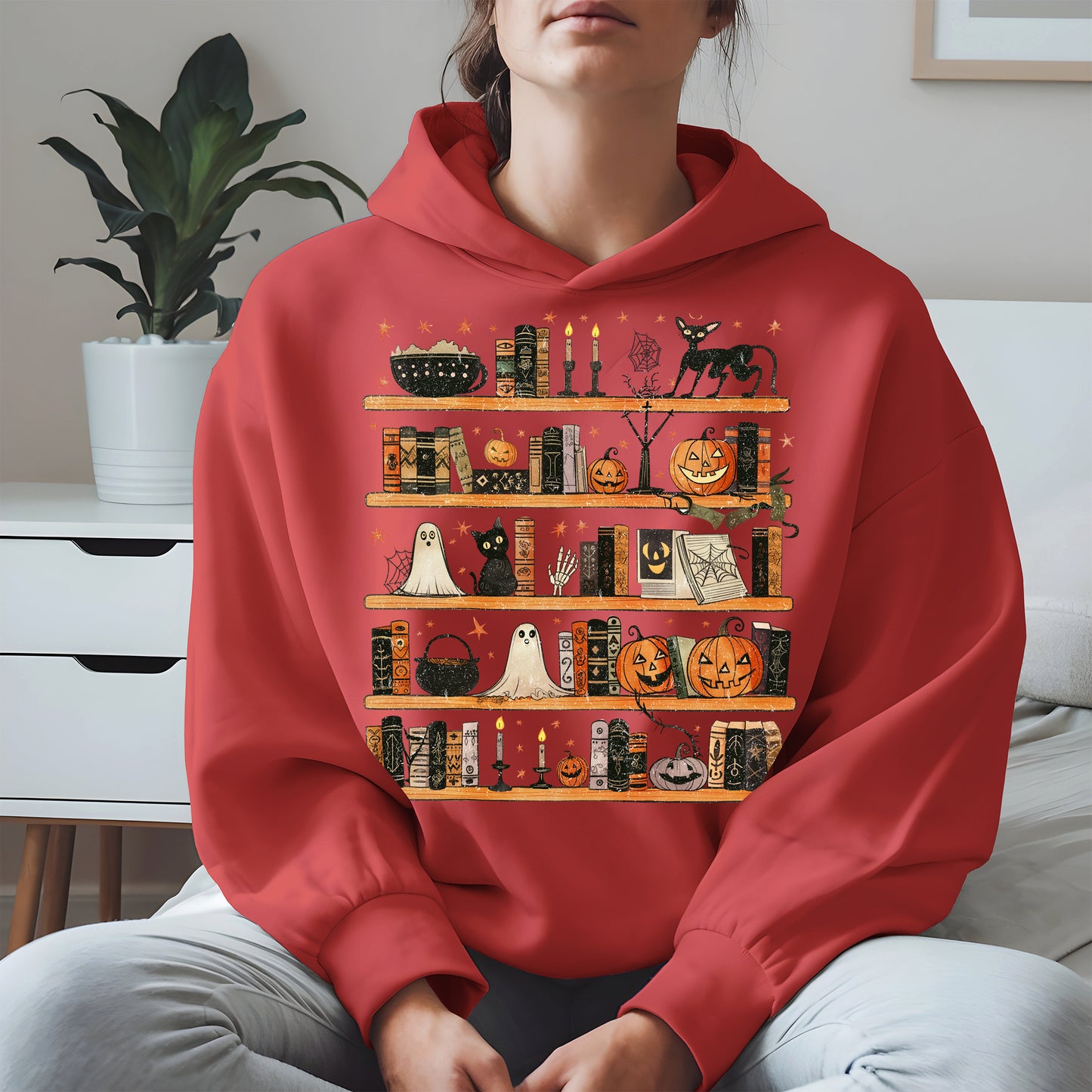 Haunted Bookshelf Halloween Shirt