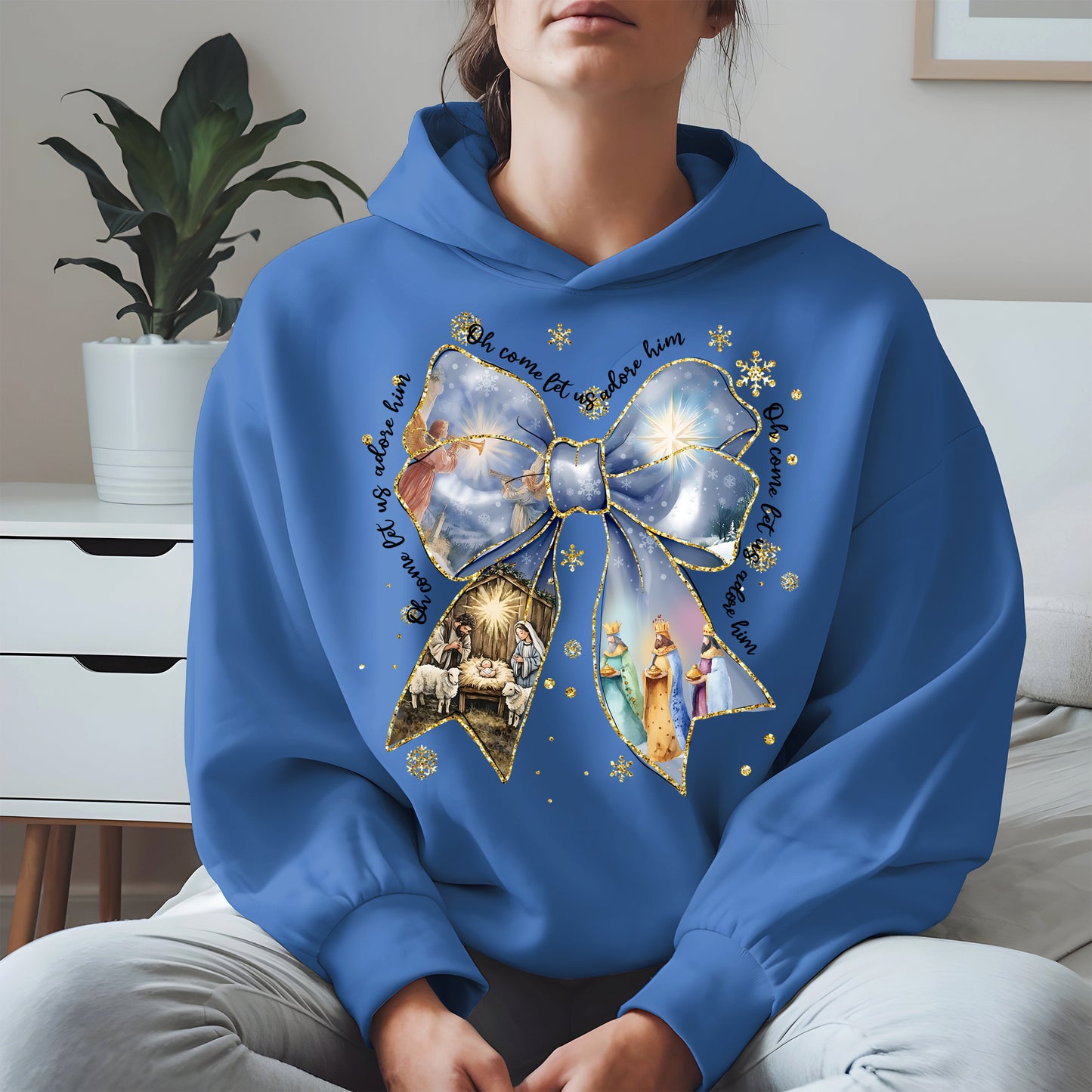 Oh Come Let Us Adore Him Nativity Christmas Shirt
