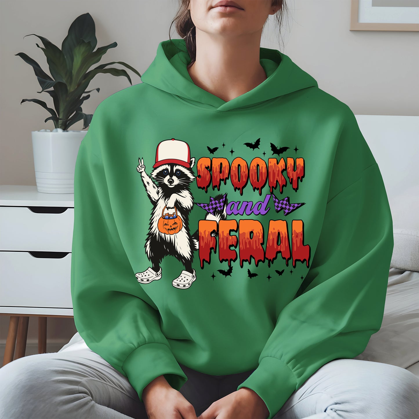 Spooky and Feral Shirt Hoodie Sweatshirt for Halloween Lovers