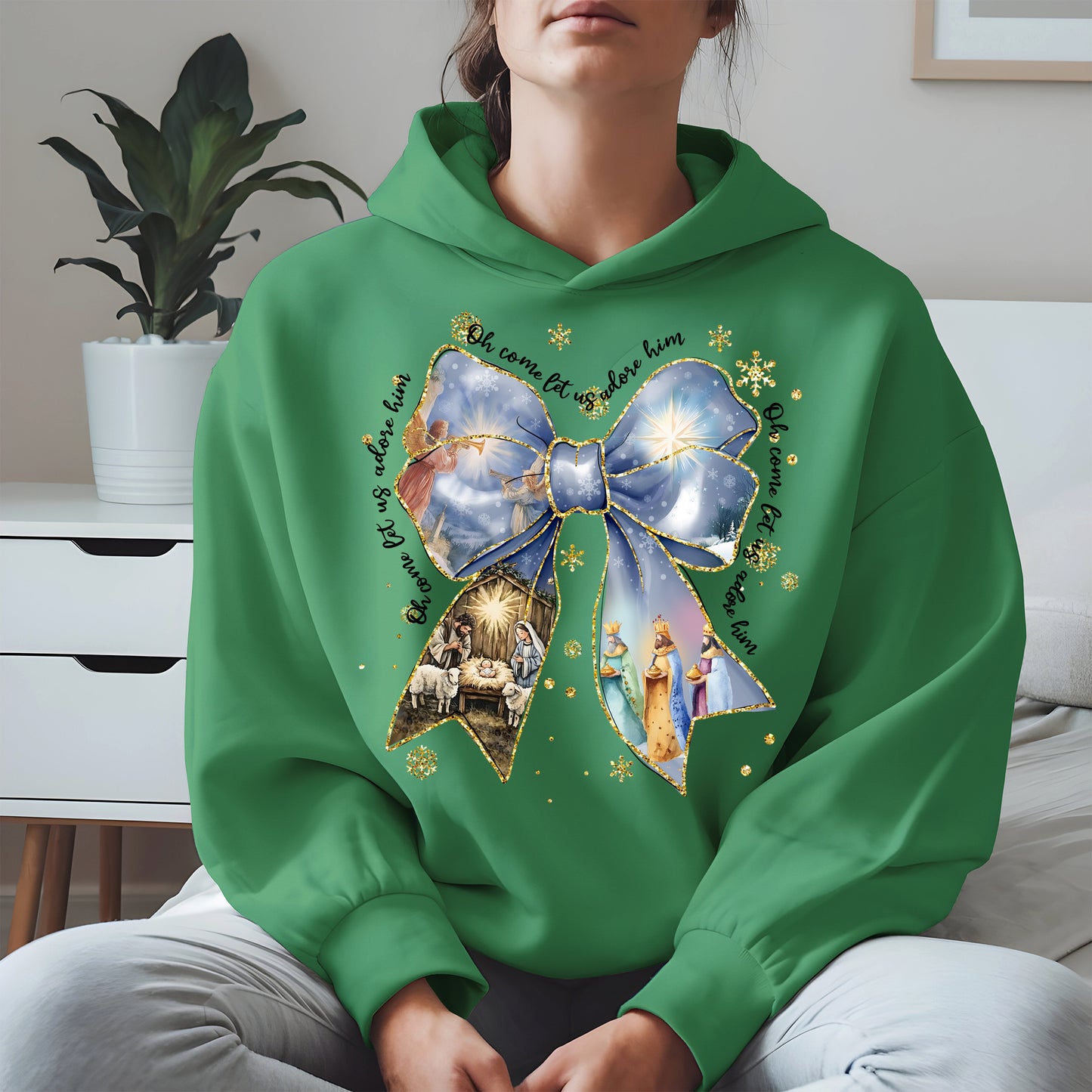Oh Come Let Us Adore Him Nativity Christmas Shirt