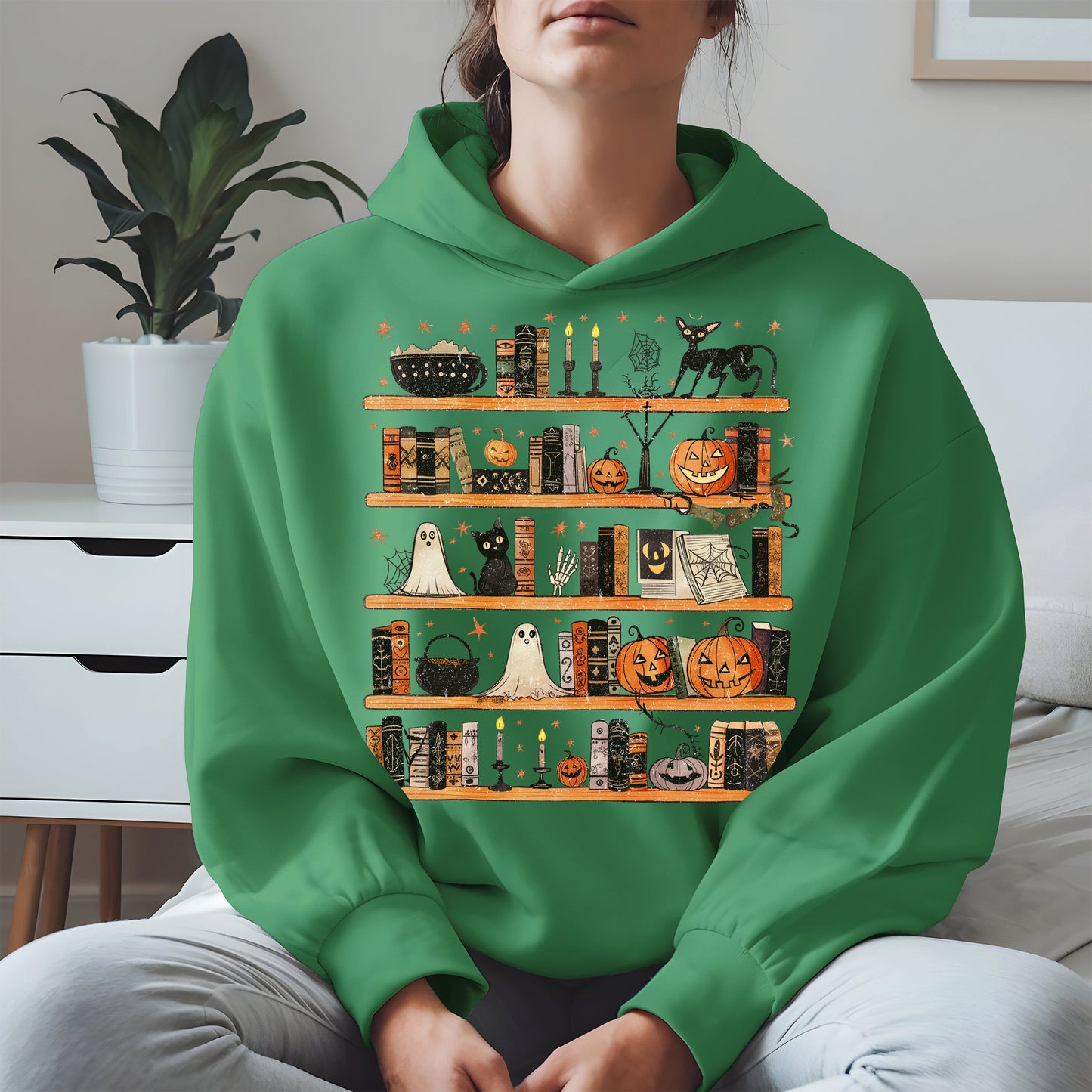 Haunted Bookshelf Halloween Shirt