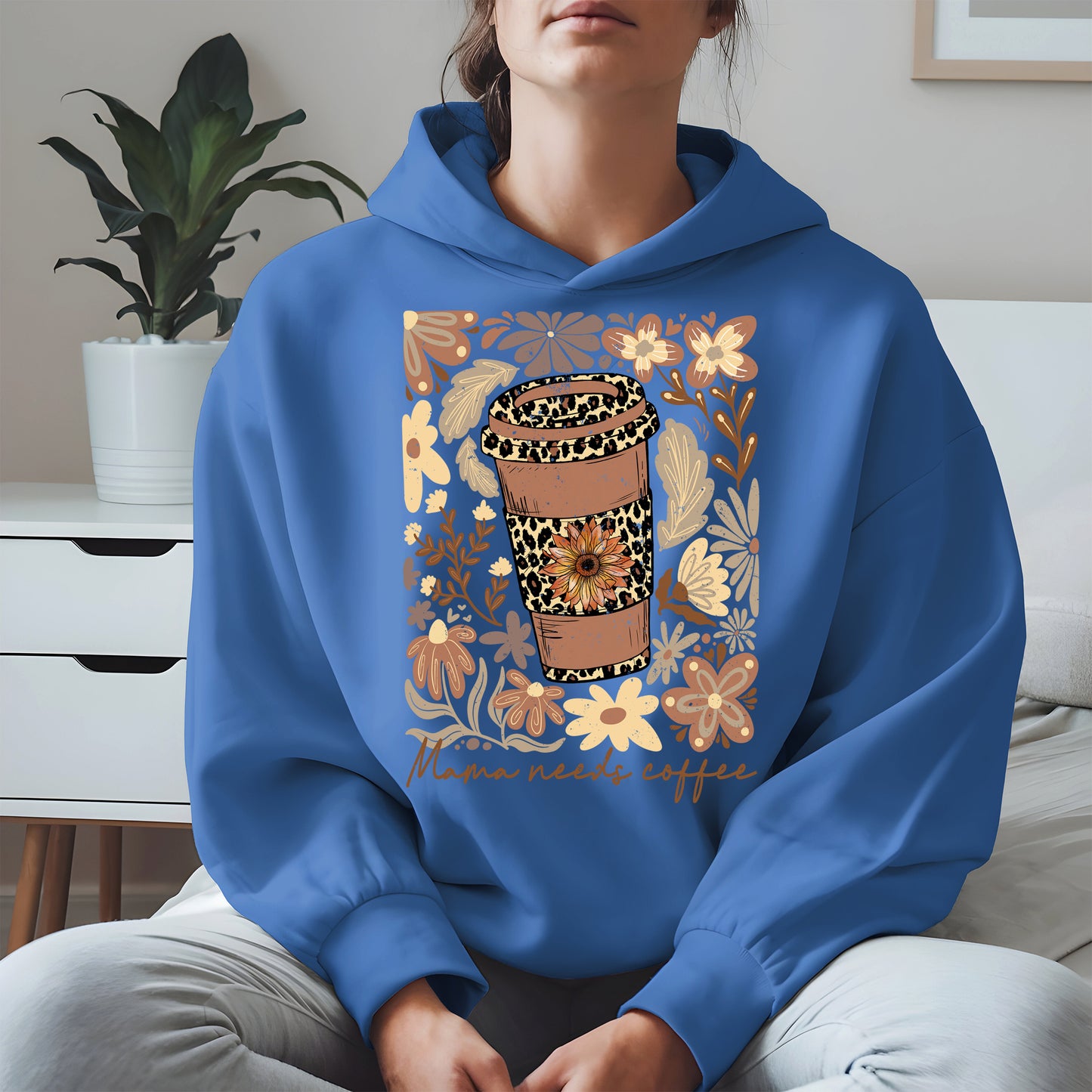 Leopard Print Floral Coffee Cup Mom Shirt