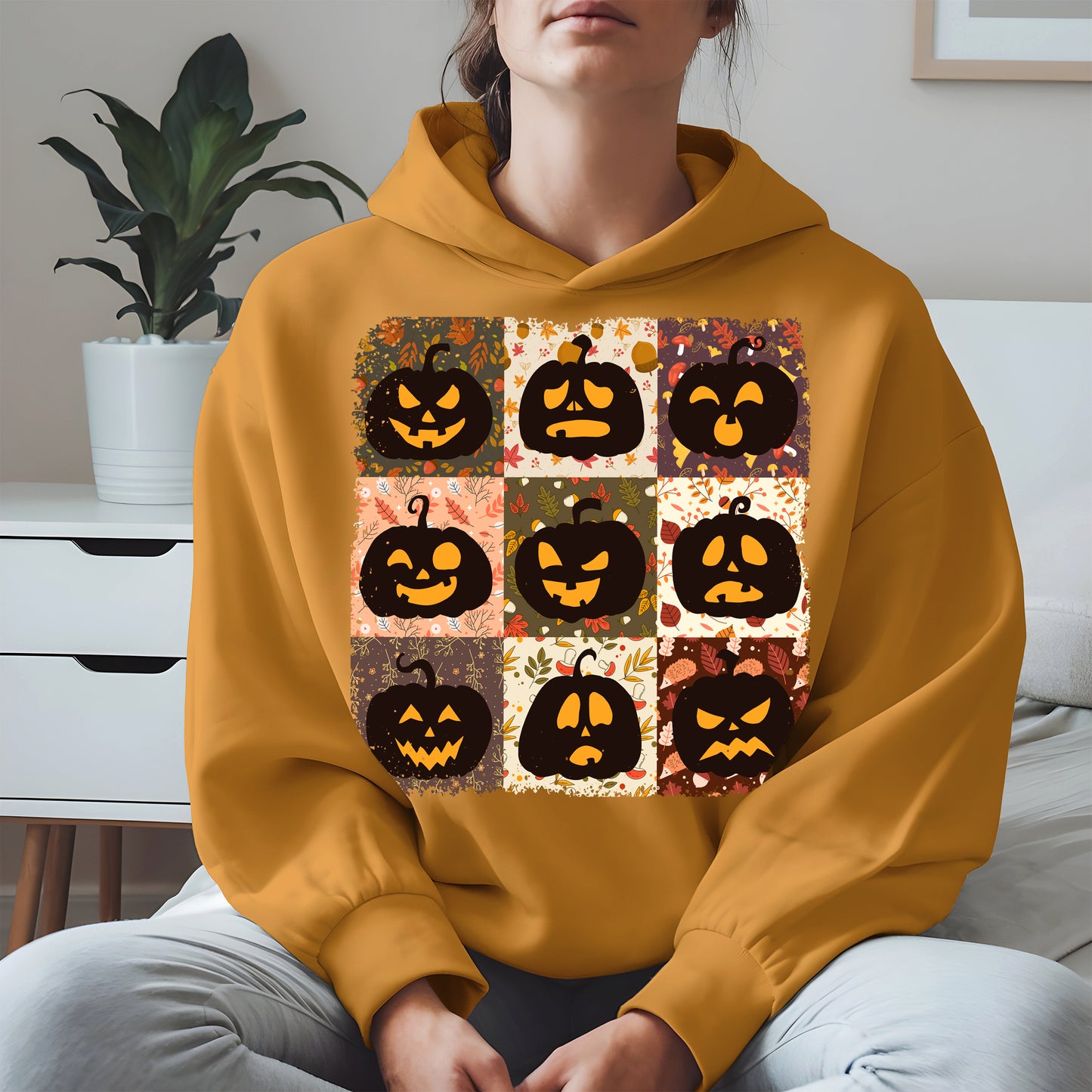 Funny Pumpkin Faces Shirt Hoodie Sweatshirt for Halloween Lovers