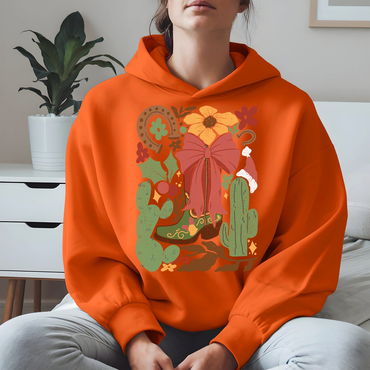 Western Christmas Cowboy Boot Shirt Hoodie