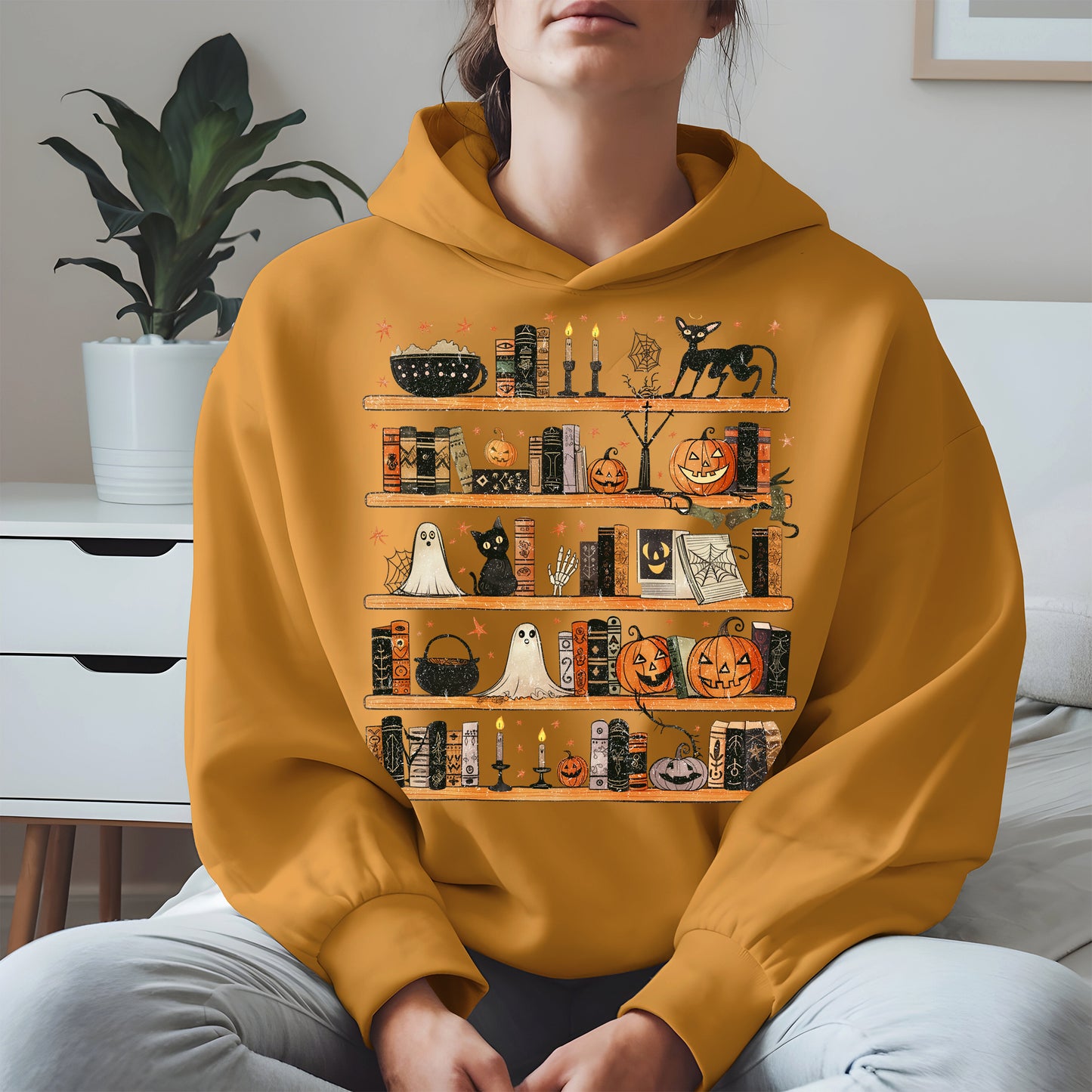 Haunted Bookshelf Halloween Shirt