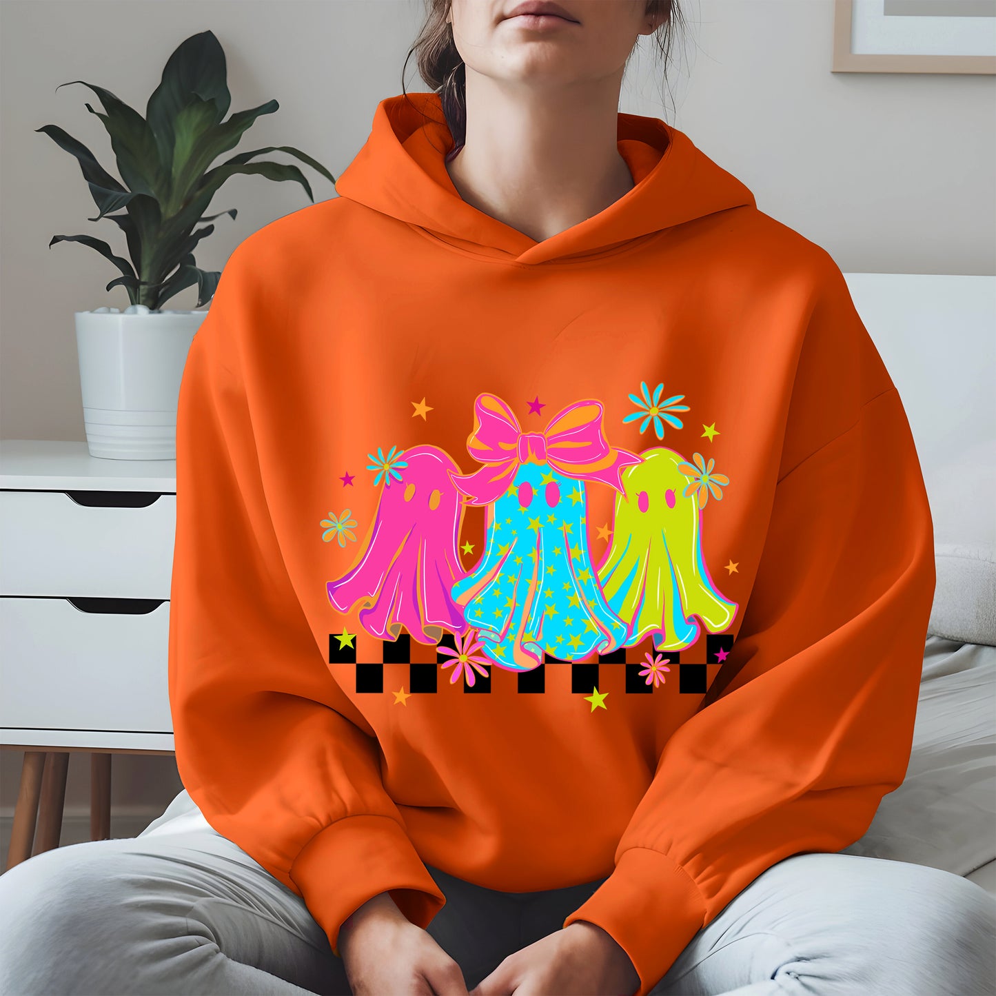 Retro Neon Cute Ghost halloween shirt