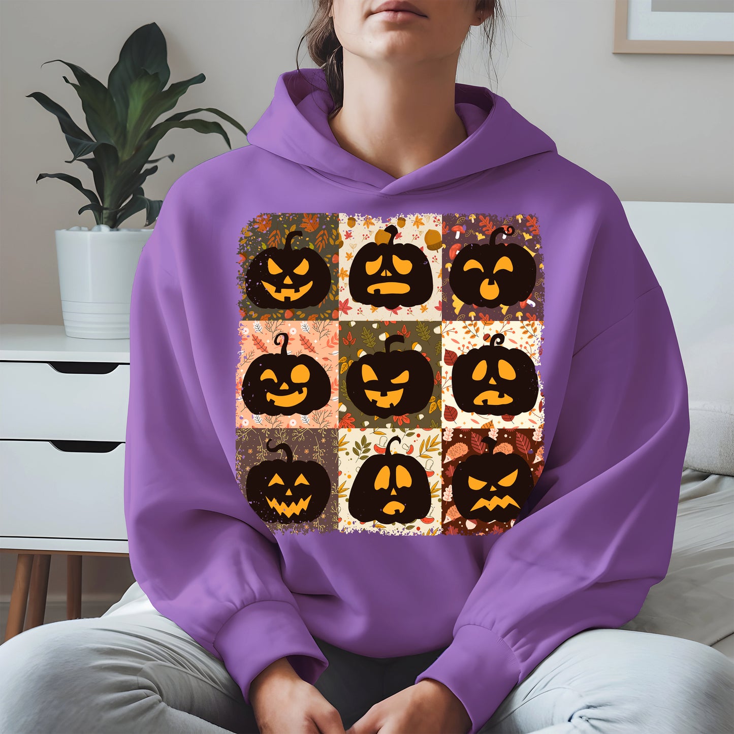 Funny Pumpkin Faces Shirt Hoodie Sweatshirt for Halloween Lovers