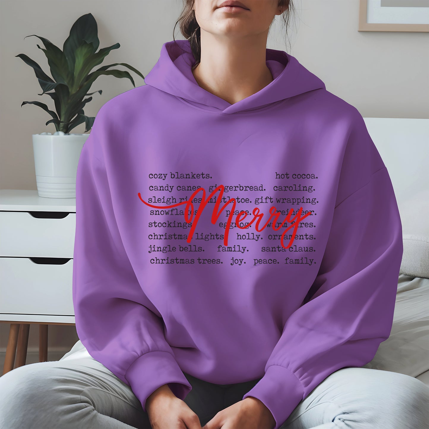 Merry Christmas Typography Shirt Hoodie