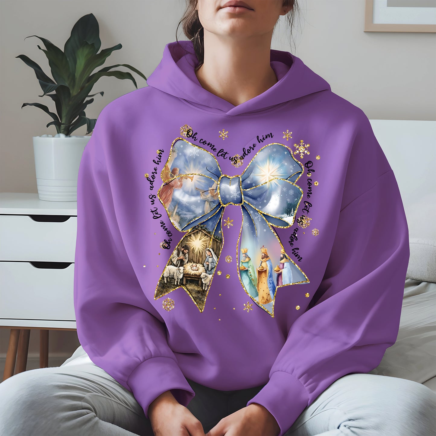 Oh Come Let Us Adore Him Nativity Christmas Shirt