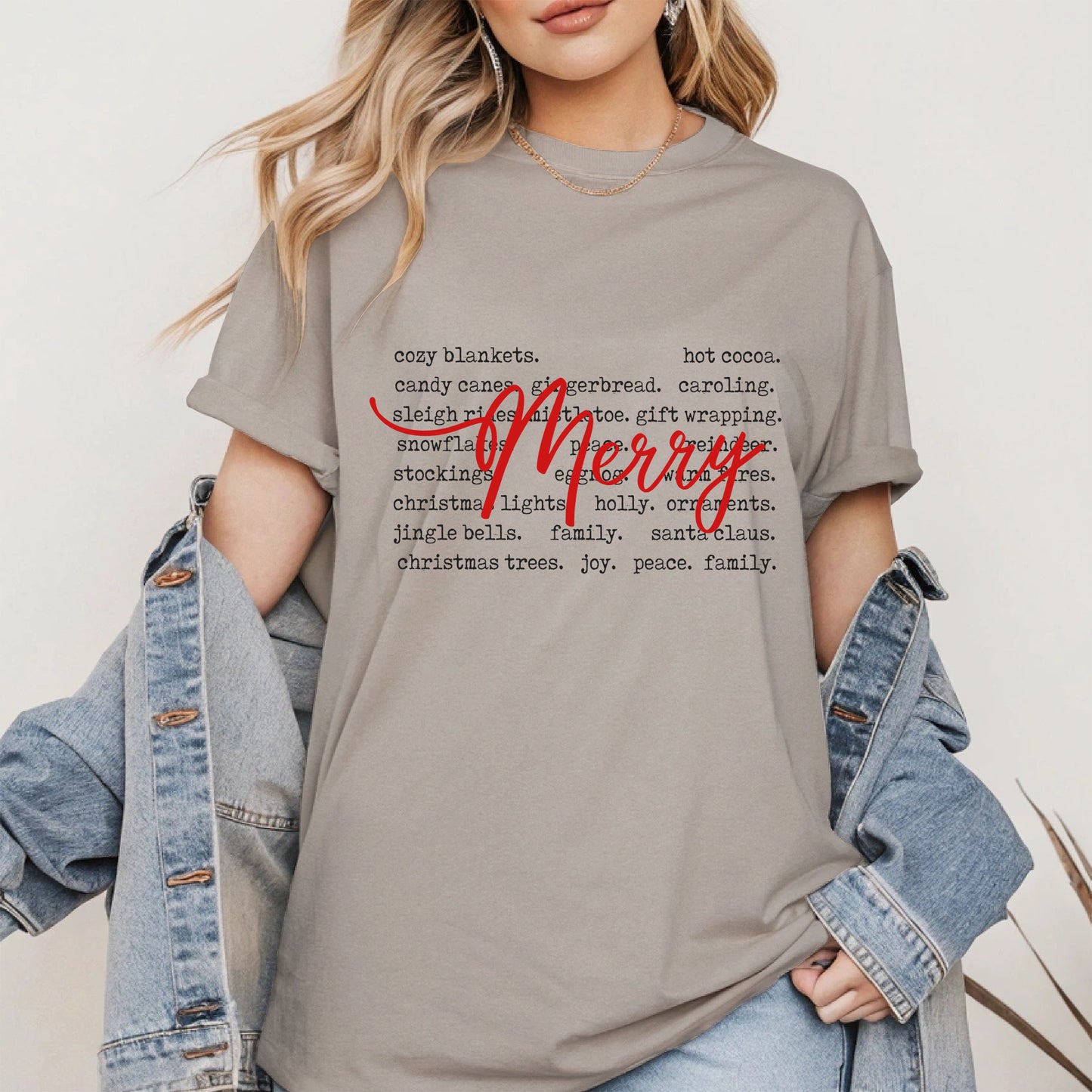 Merry Christmas Typography Shirt Hoodie