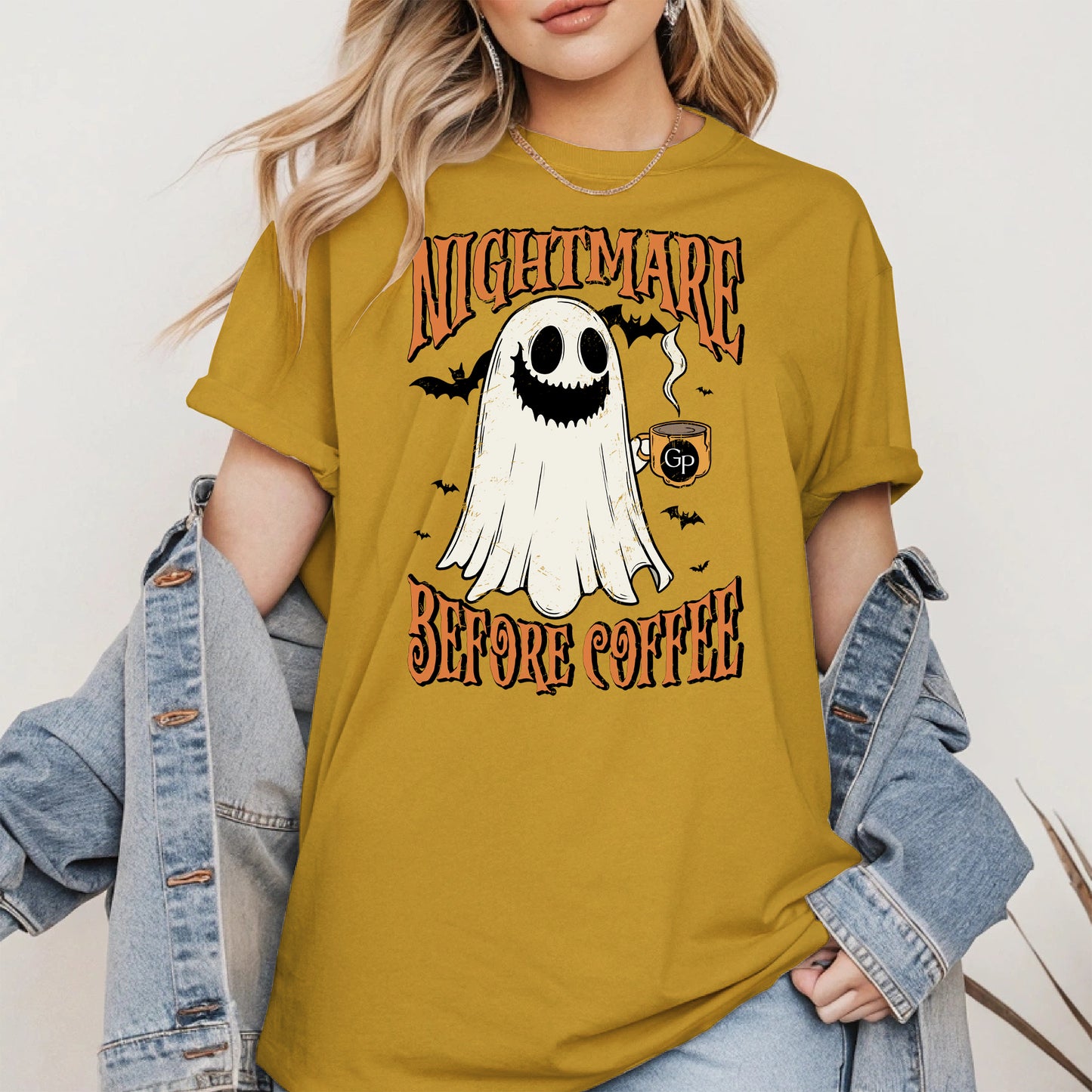Funny Halloween Ghost Tee for Coffee Shirt