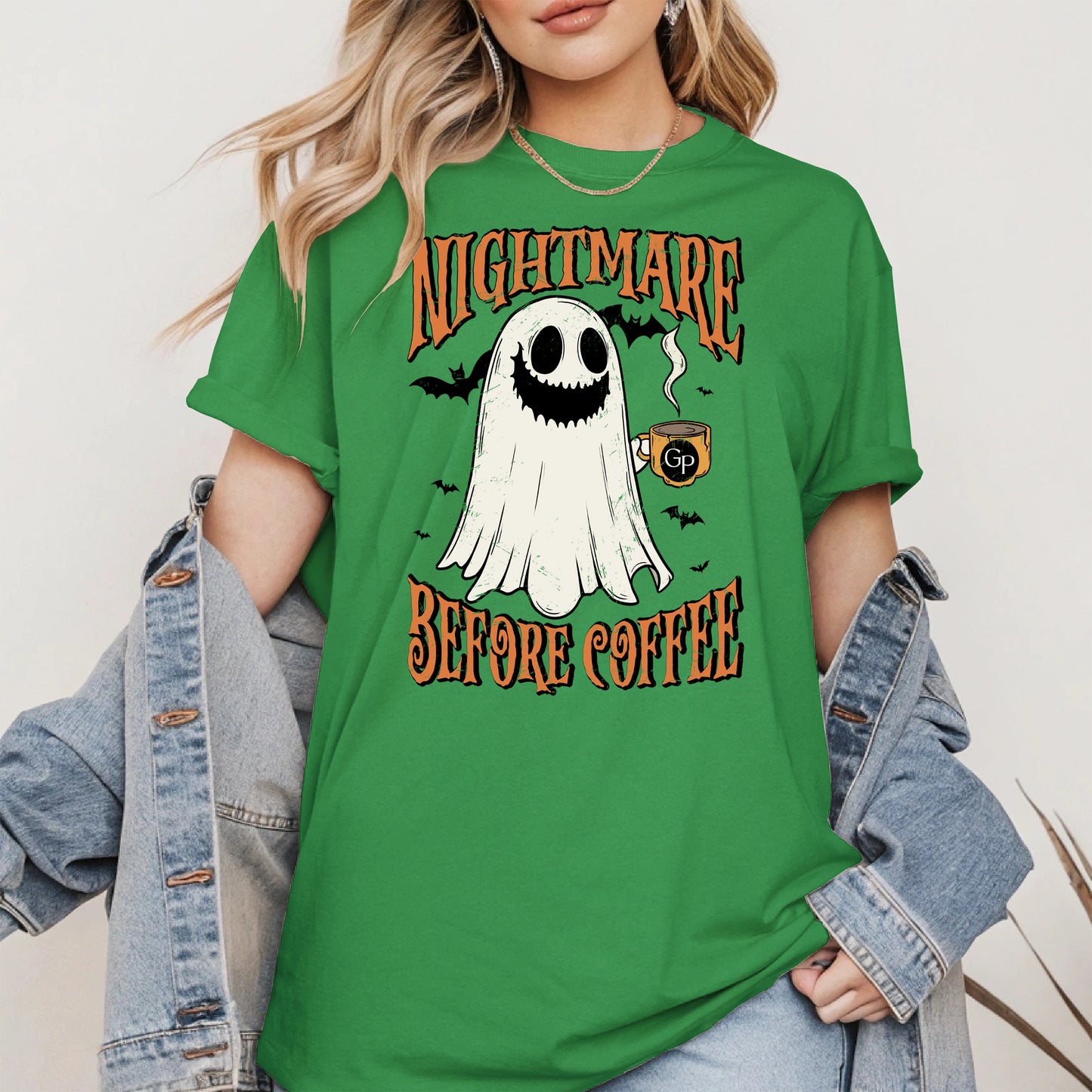 Funny Halloween Ghost Tee for Coffee Shirt