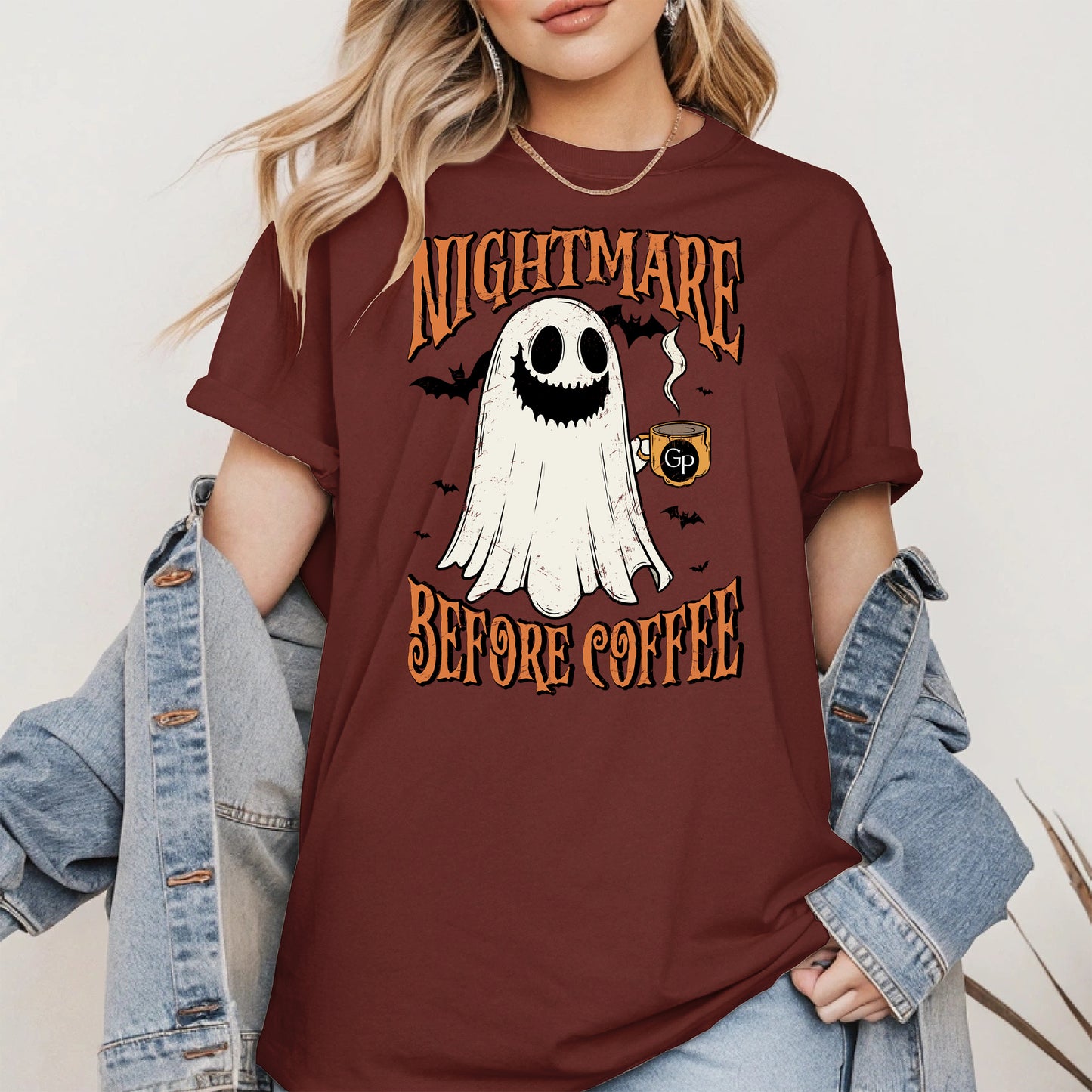 Funny Halloween Ghost Tee for Coffee Shirt