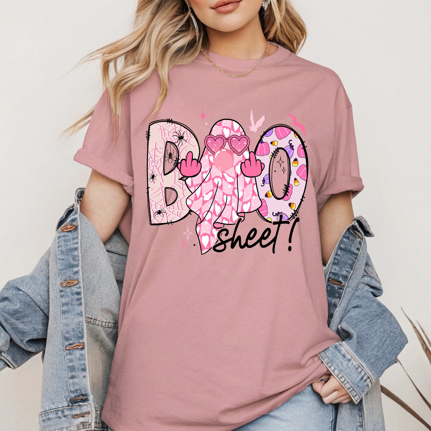 Pink Sassy Ghost Boo Shirt - Cute Halloween Attitude Tee