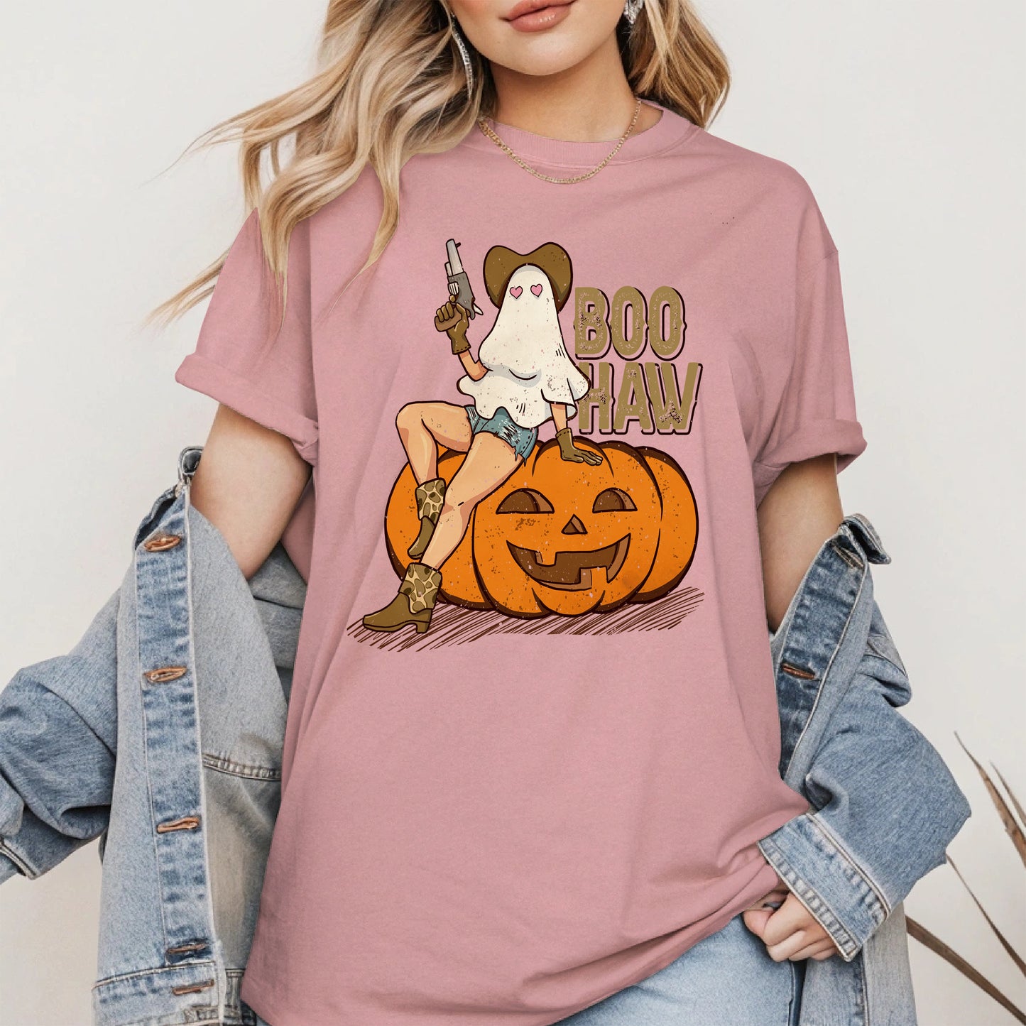 Boo Haw Halloween Cowgirl Tee