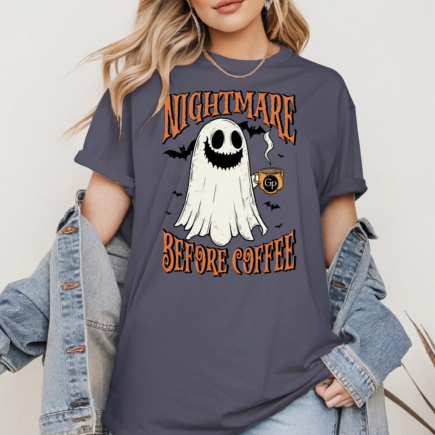 Funny Halloween Ghost Tee for Coffee Shirt