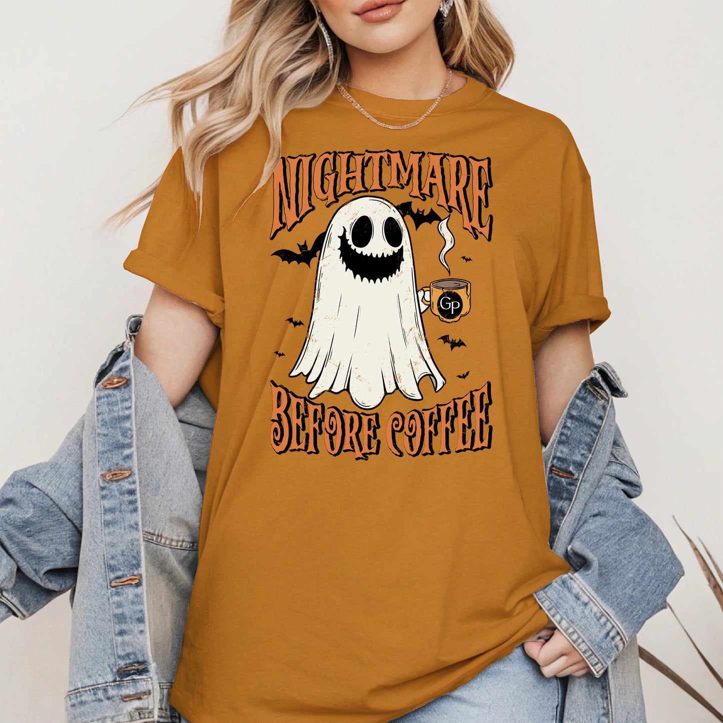 Funny Halloween Ghost Tee for Coffee Shirt