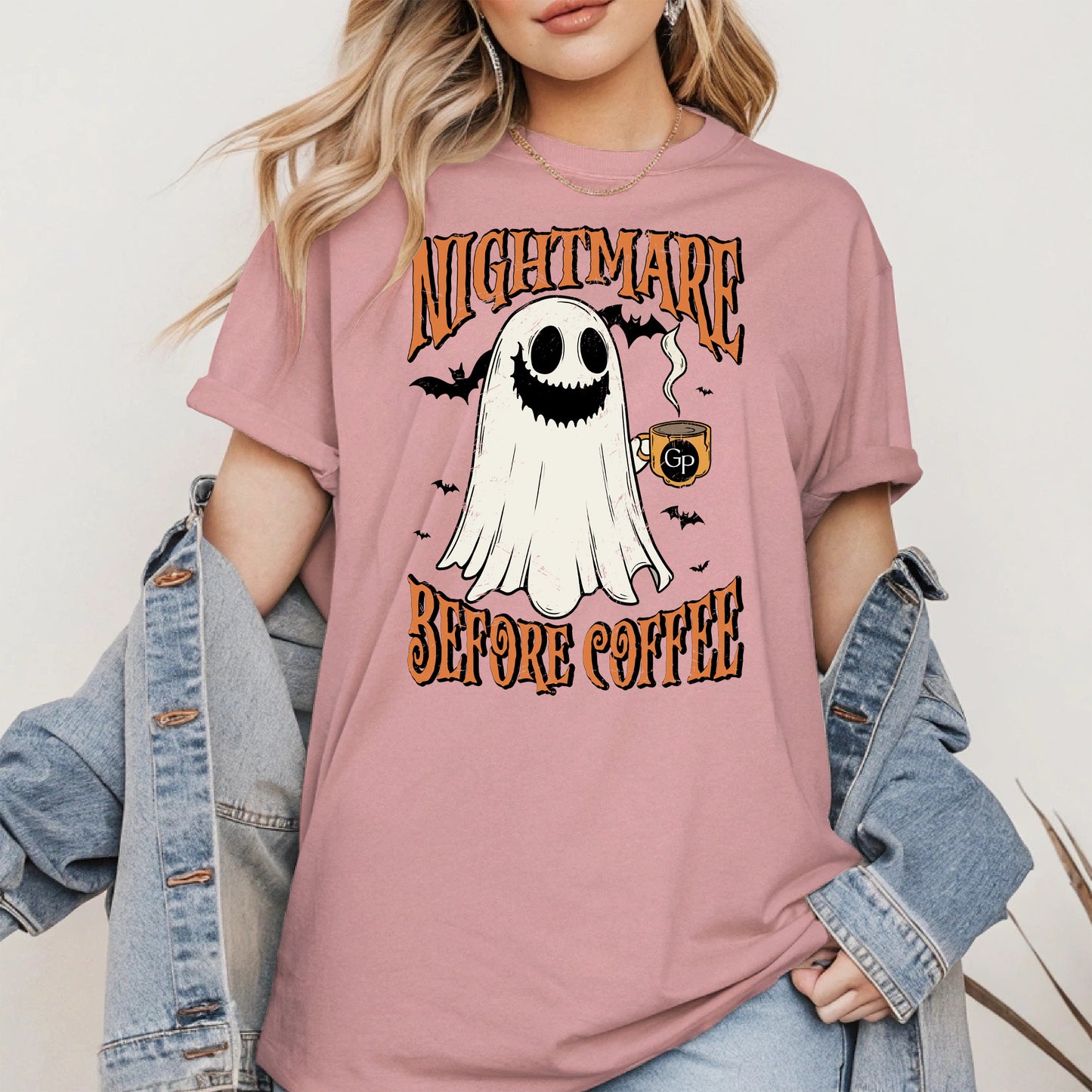 Funny Halloween Ghost Tee for Coffee Shirt