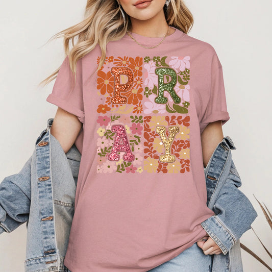 Retro Floral Faith Fall Christian Shirt