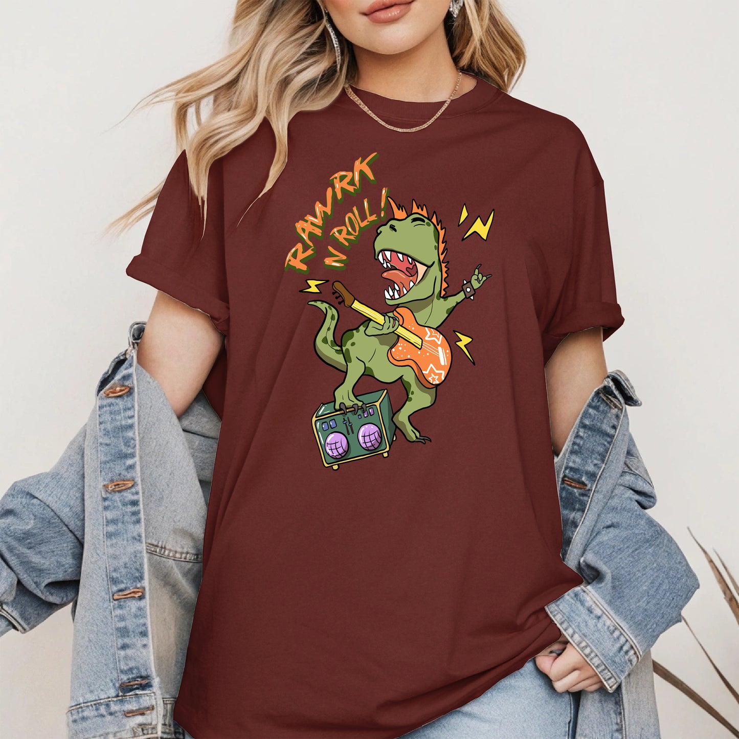 Rawrk N Roll Dinosaur Shirt