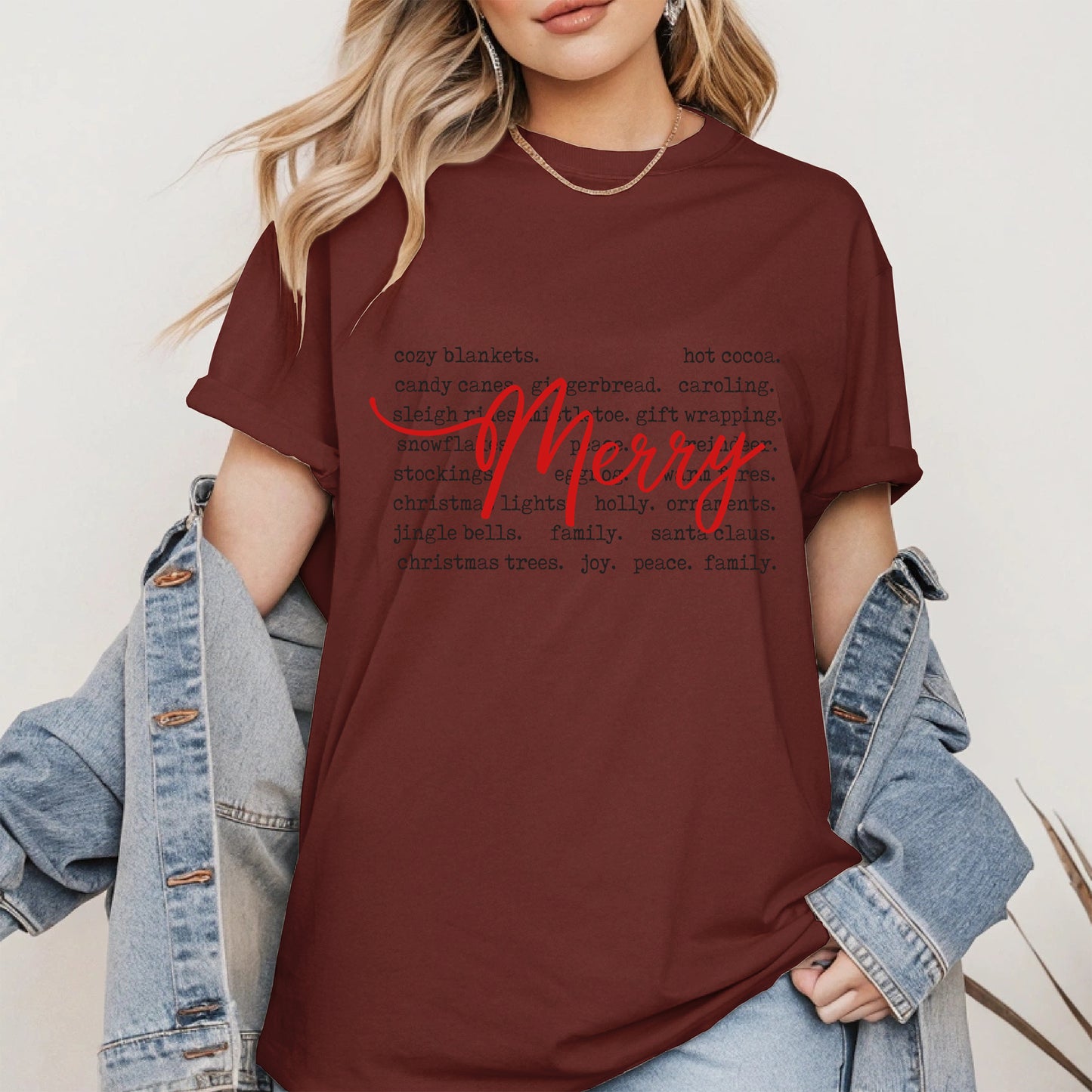 Merry Christmas Typography Shirt Hoodie