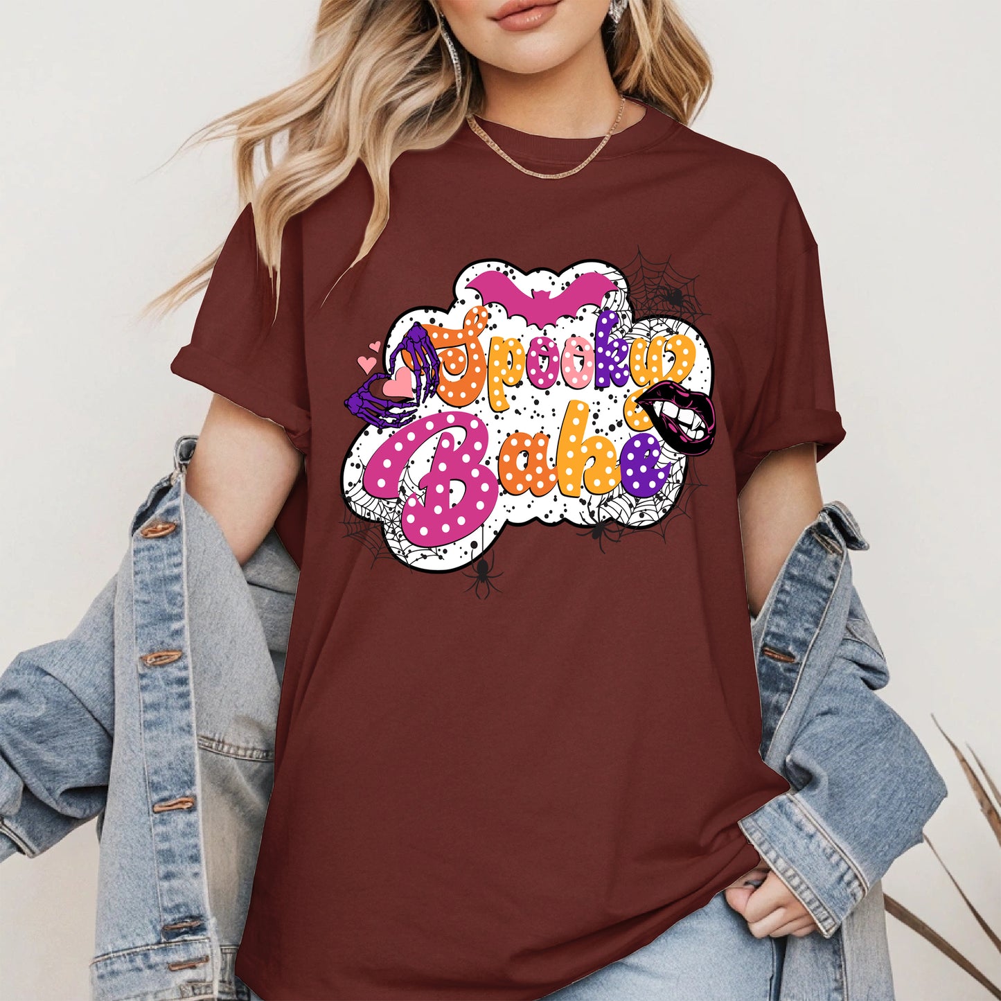 Spooky Babe Halloween Shirt Cute Gothic Retro Tee