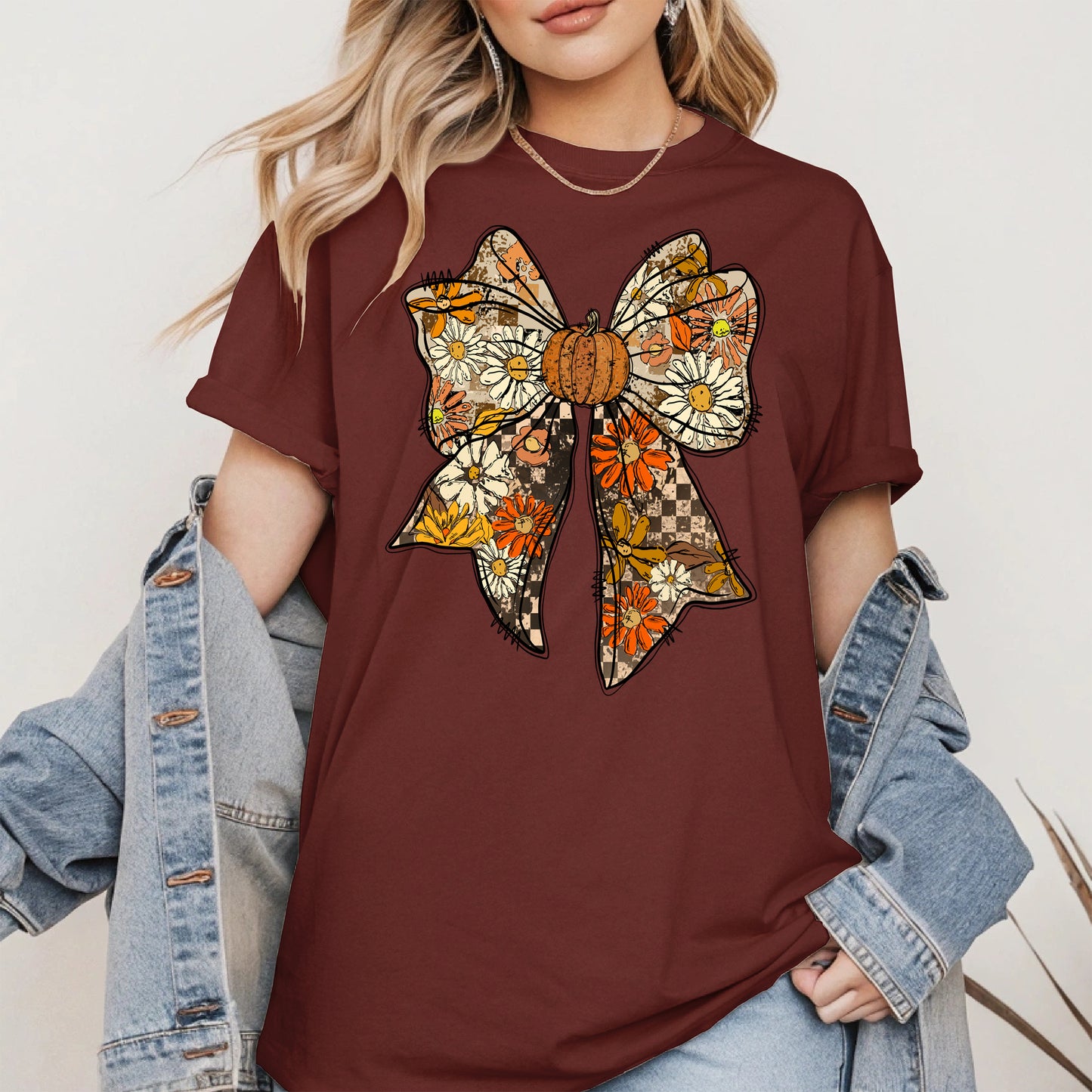 Floral Halloween Coquette Bow shirt