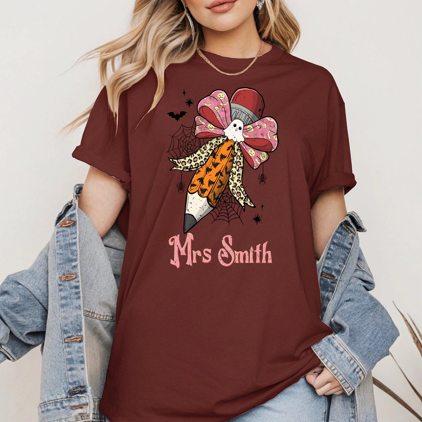 Teacher Pencil Bow Halloween shirt