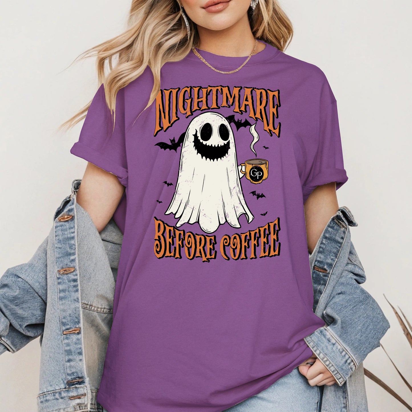 Funny Halloween Ghost Tee for Coffee Shirt