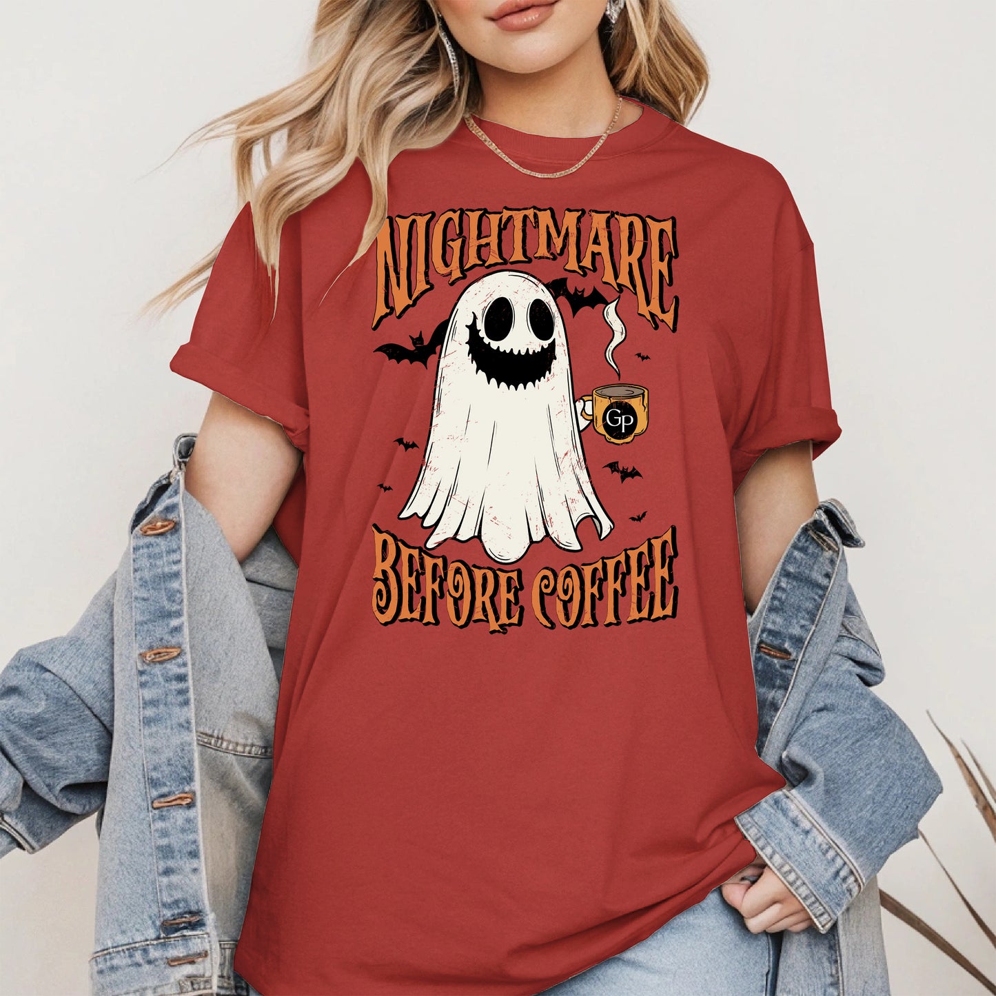 Funny Halloween Ghost Tee for Coffee Shirt