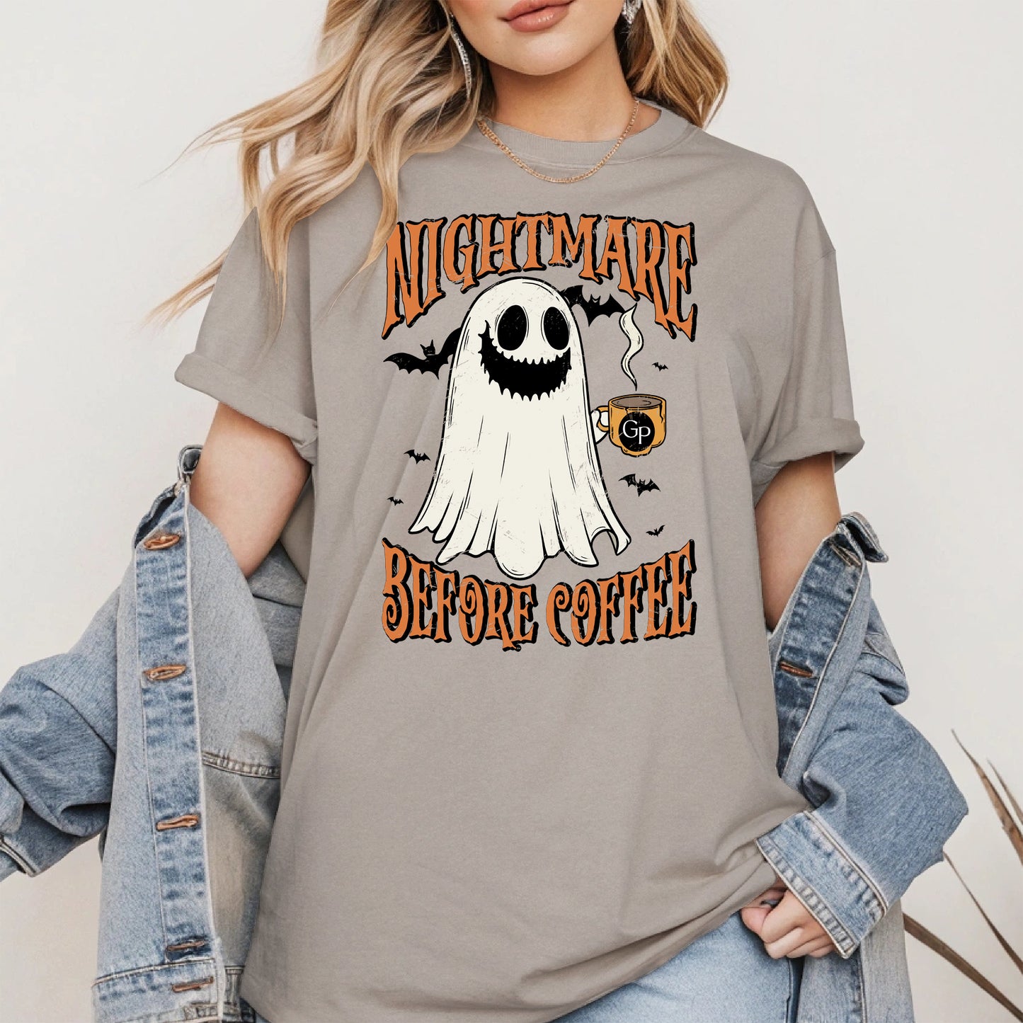 Funny Halloween Ghost Tee for Coffee Shirt