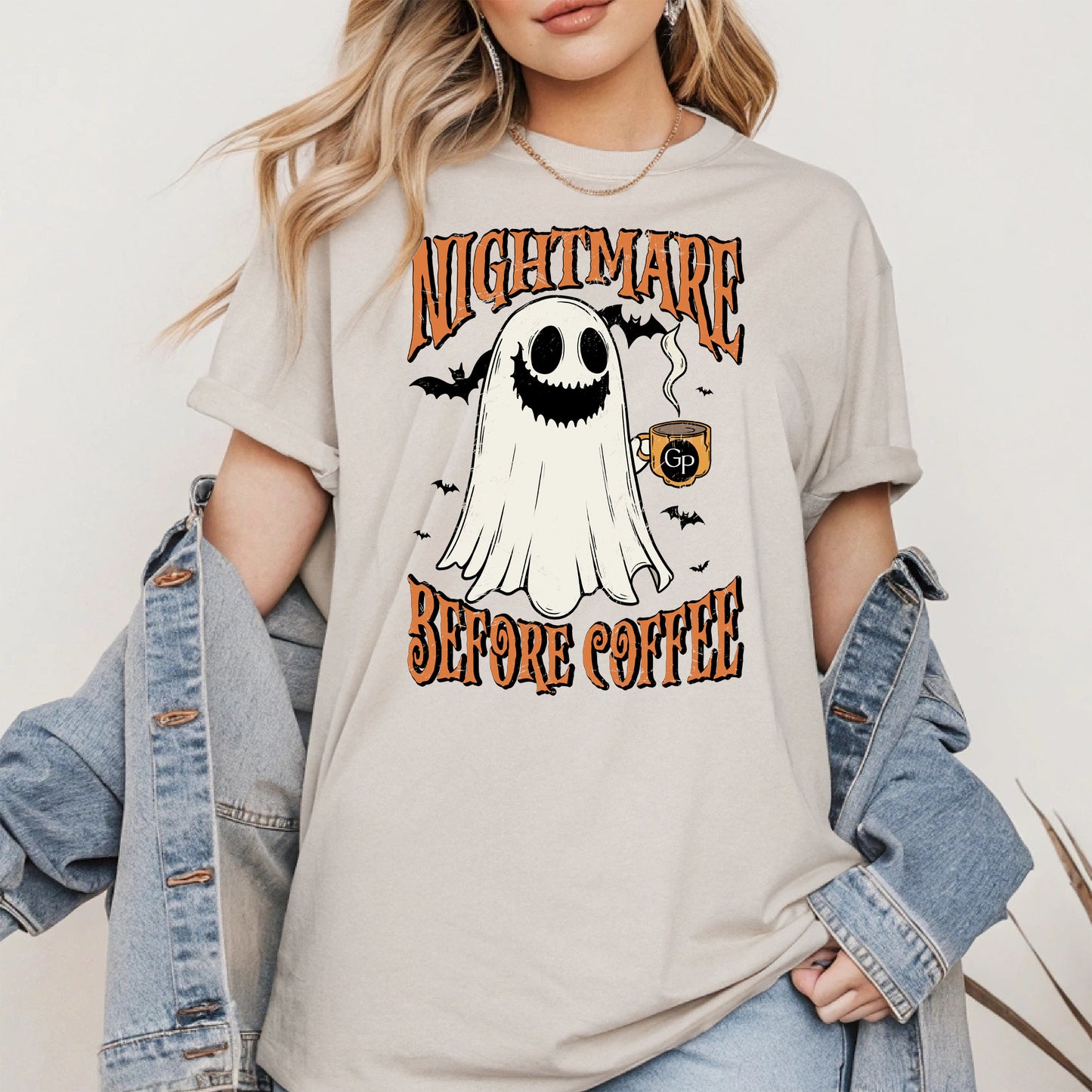 Funny Halloween Ghost Tee for Coffee Shirt