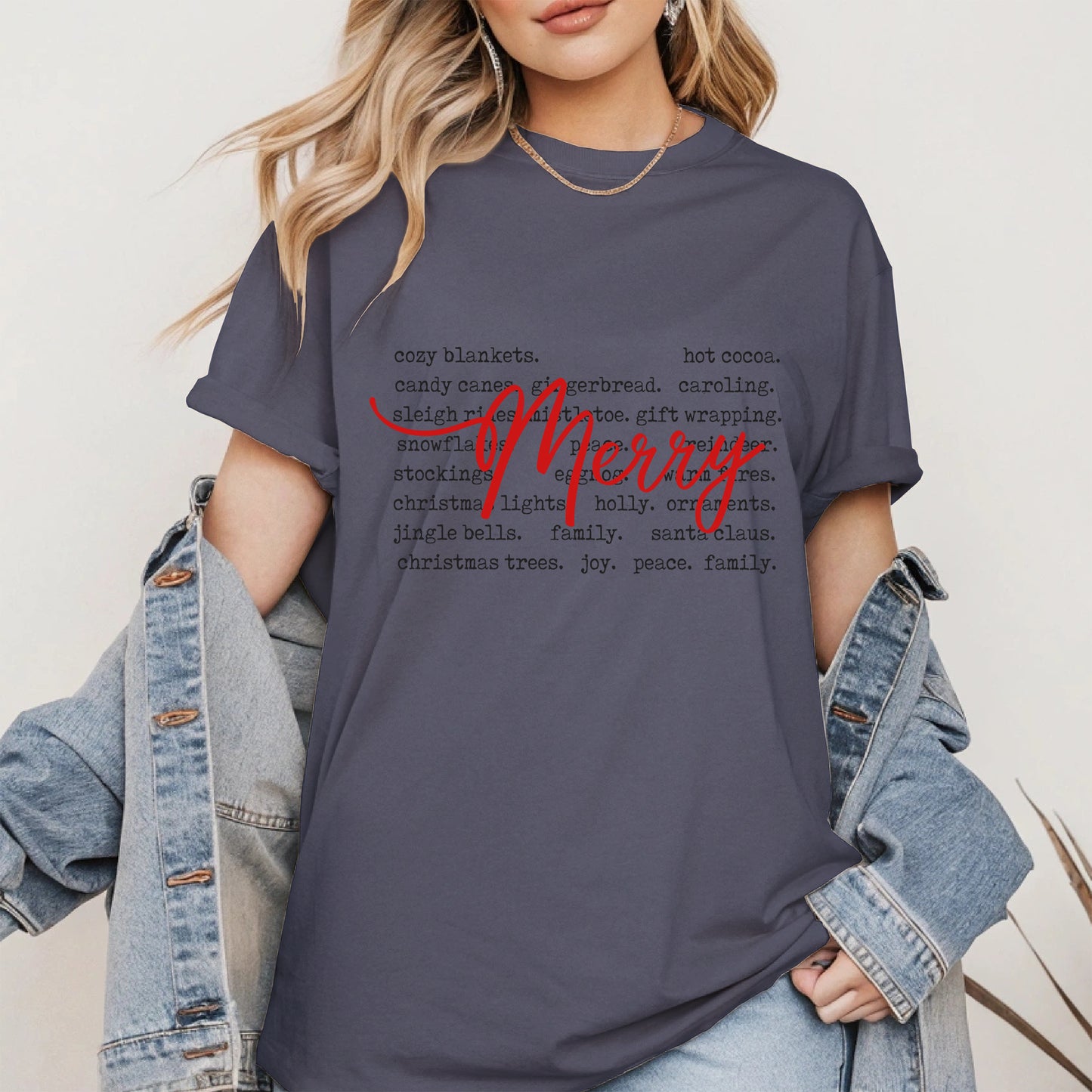 Merry Christmas Typography Shirt Hoodie