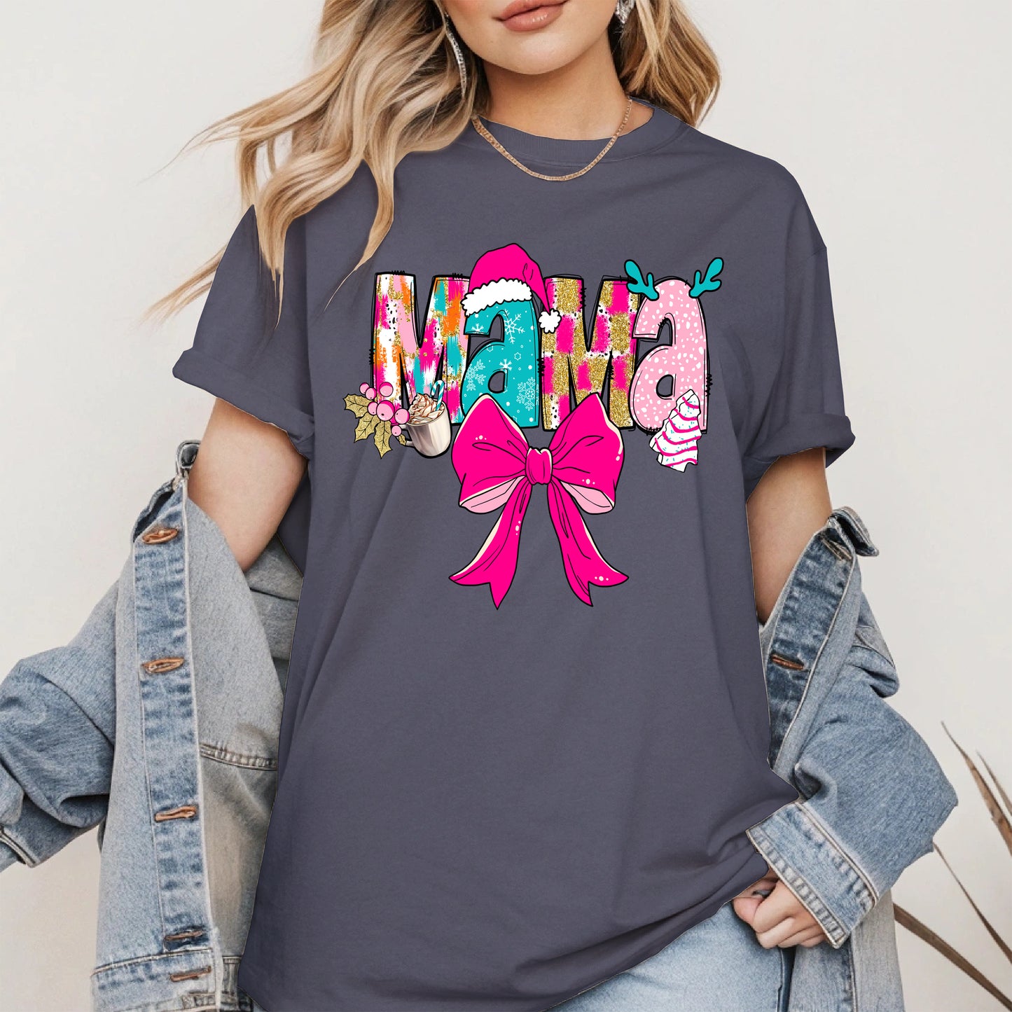 Merry Christmas Mama Shirt Cute Holiday Gift