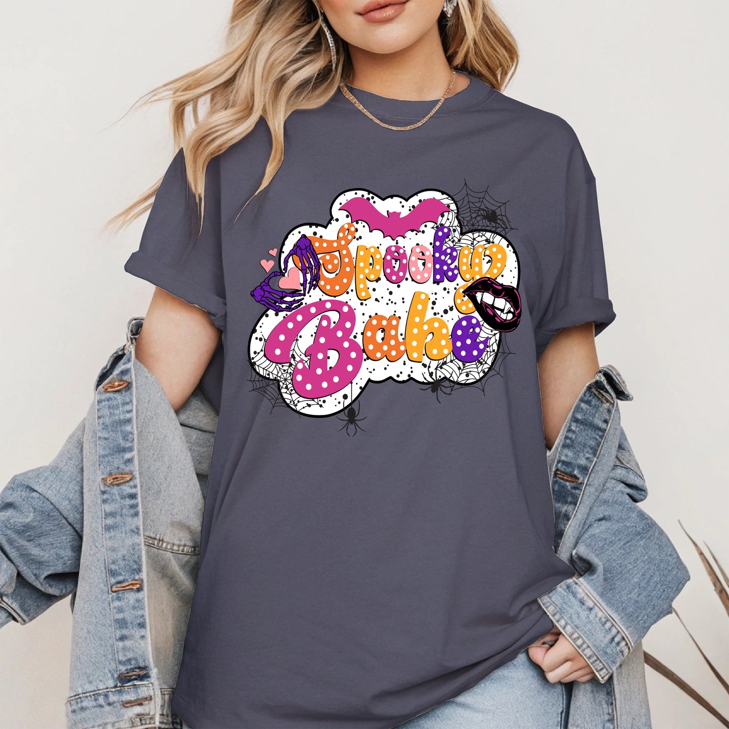 Spooky Babe Halloween Shirt Cute Gothic Retro Tee